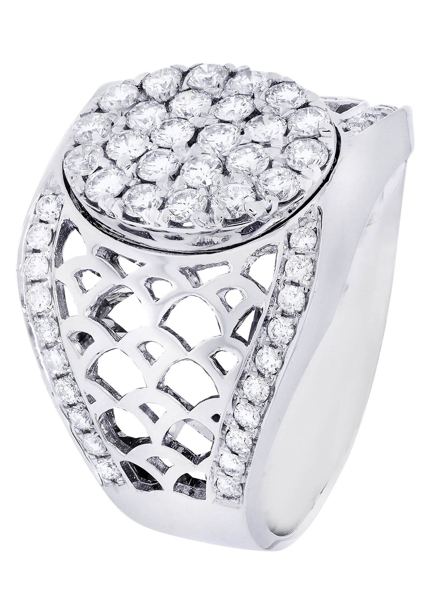 White Gold Mens Diamond Ring| 1.46 Carats| 13.7 Grams - Image 2