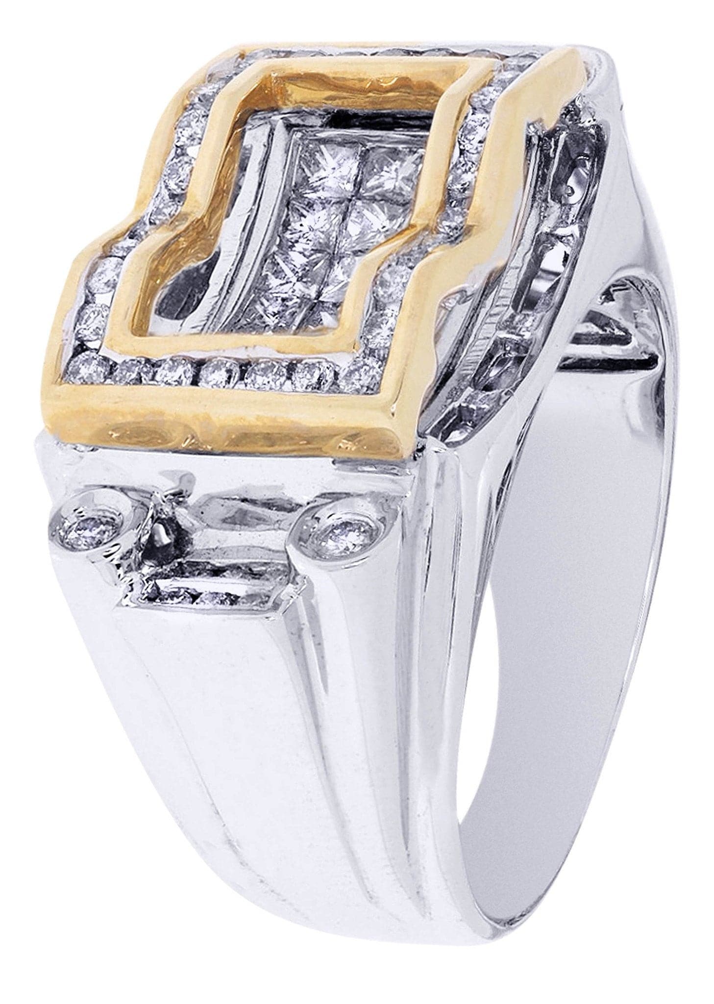 White Gold Mens Diamond Ring| 1.5 Carats| 14.59 Grams - Image 2
