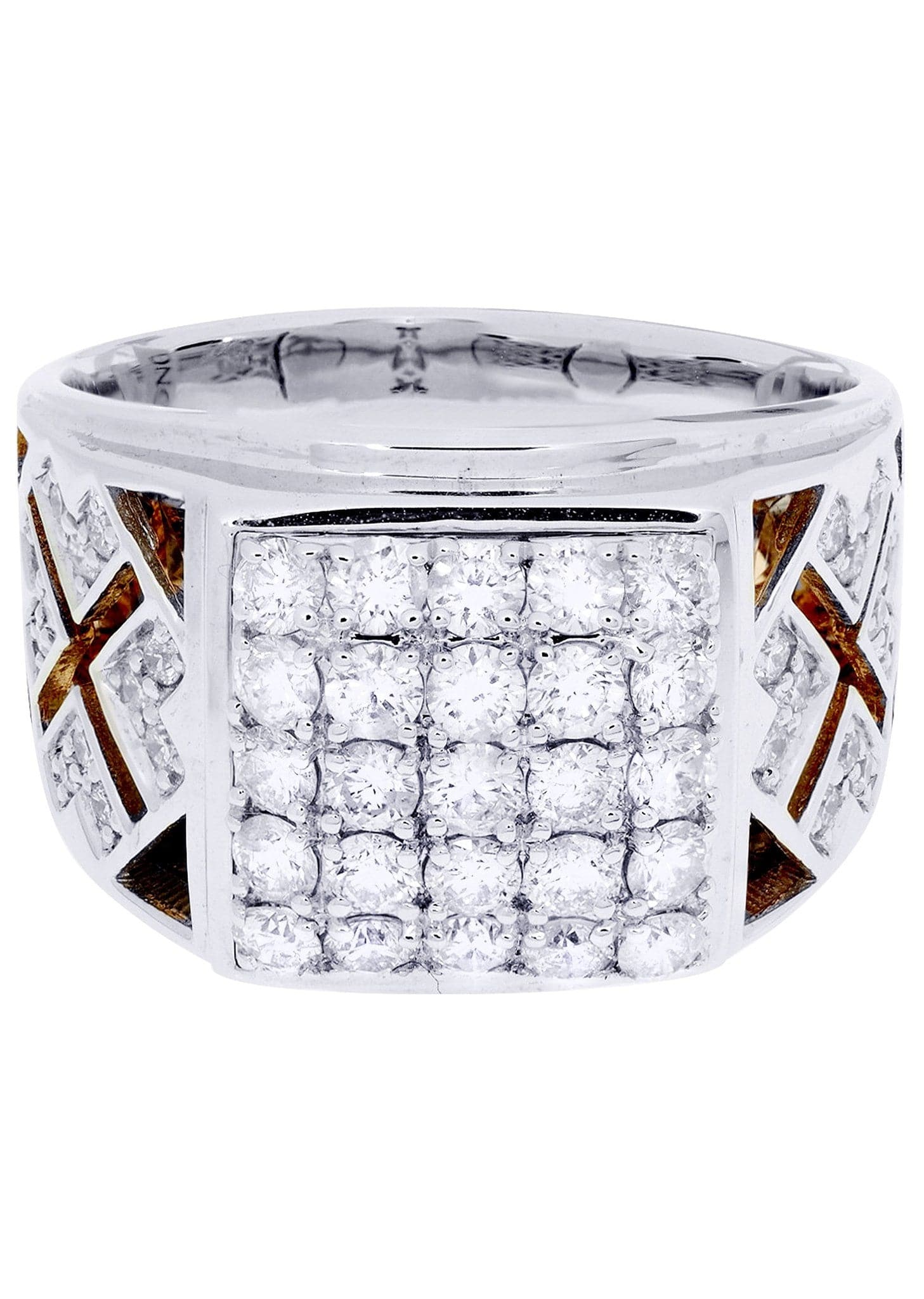 White Gold Mens Diamond Ring| 1.61 Carats| 12 Grams