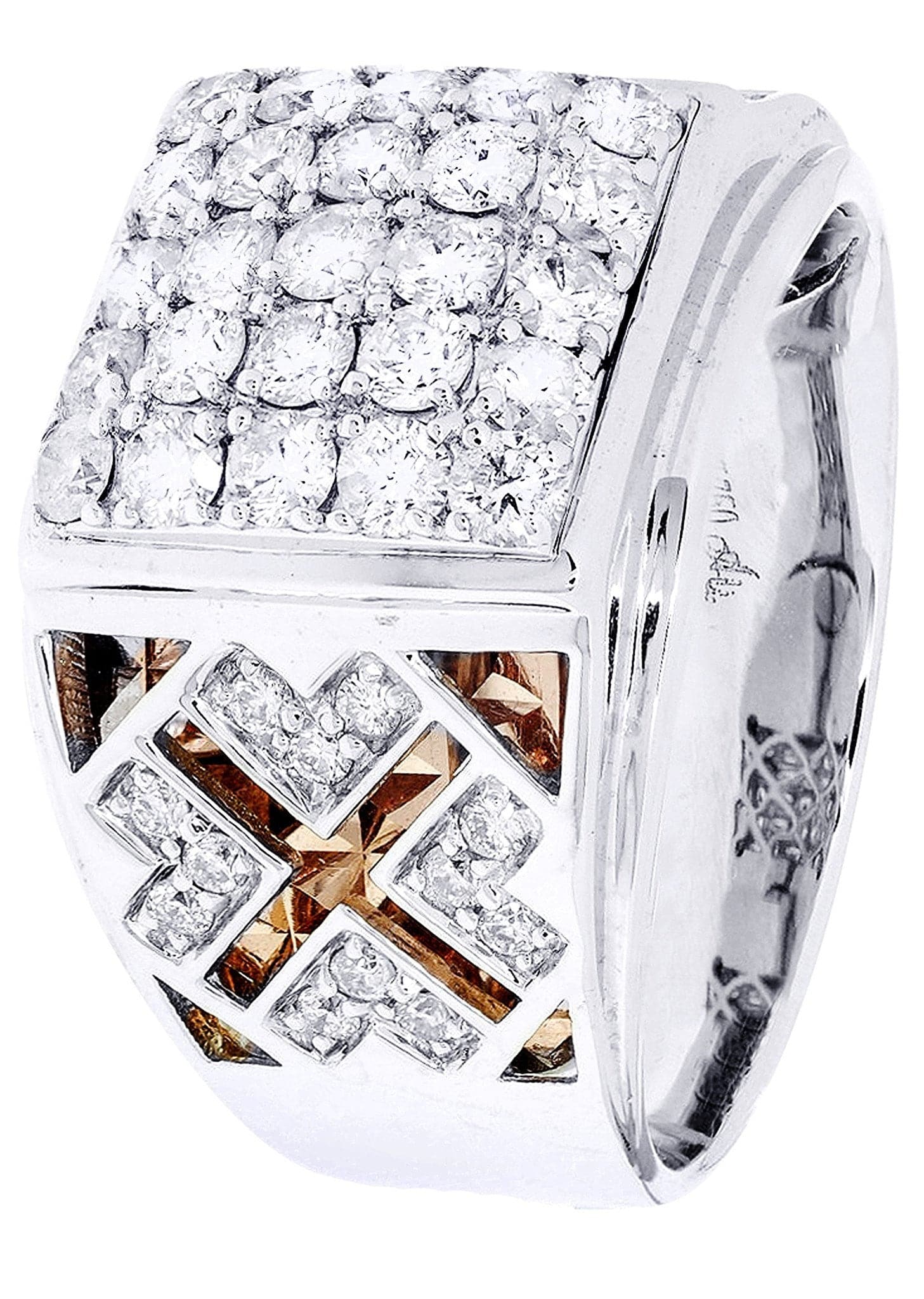 White Gold Mens Diamond Ring| 1.61 Carats| 12 Grams - Image 2