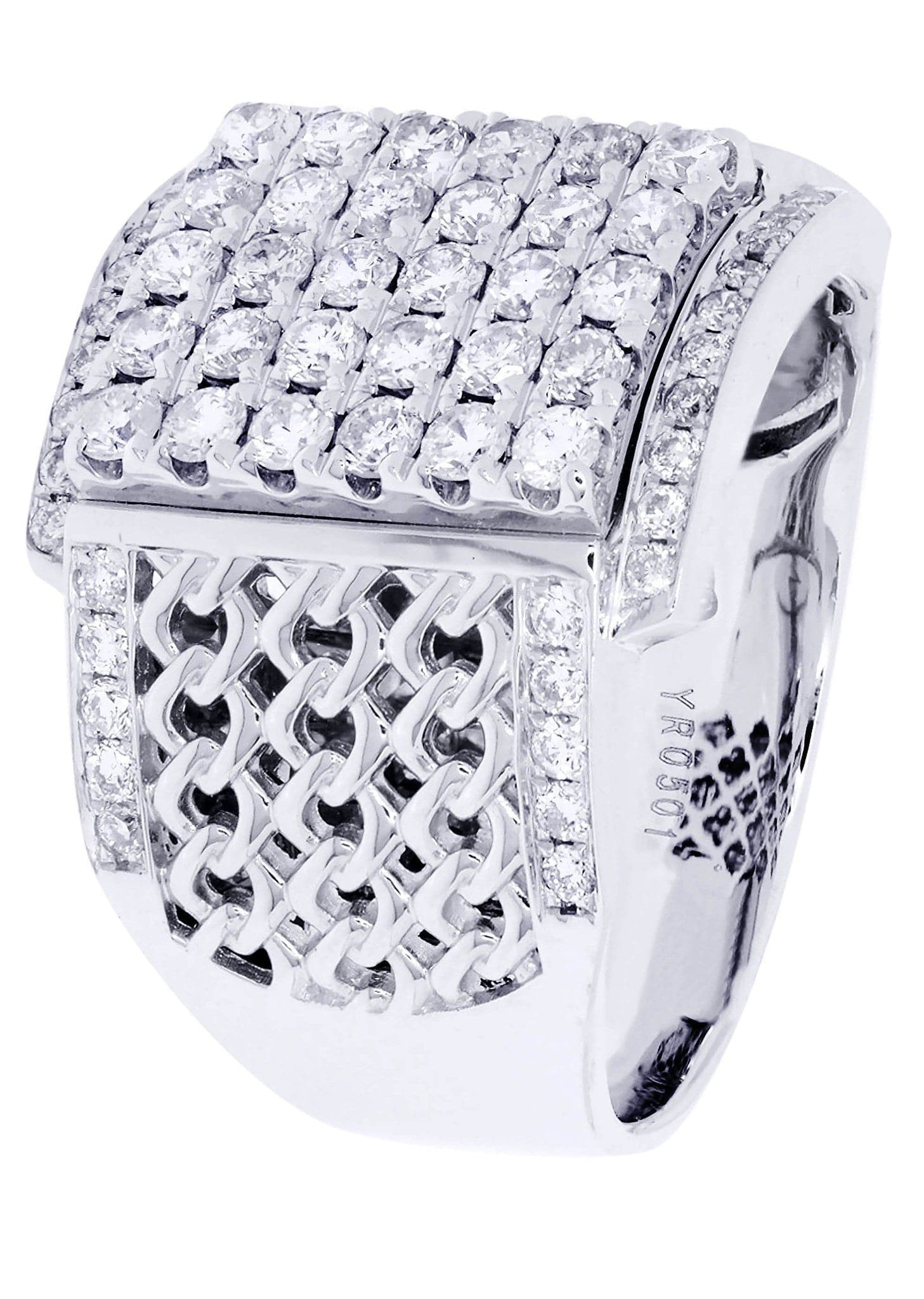 White Gold Mens Diamond Ring| 1.67 Carats| 14.83 Grams - Image 2