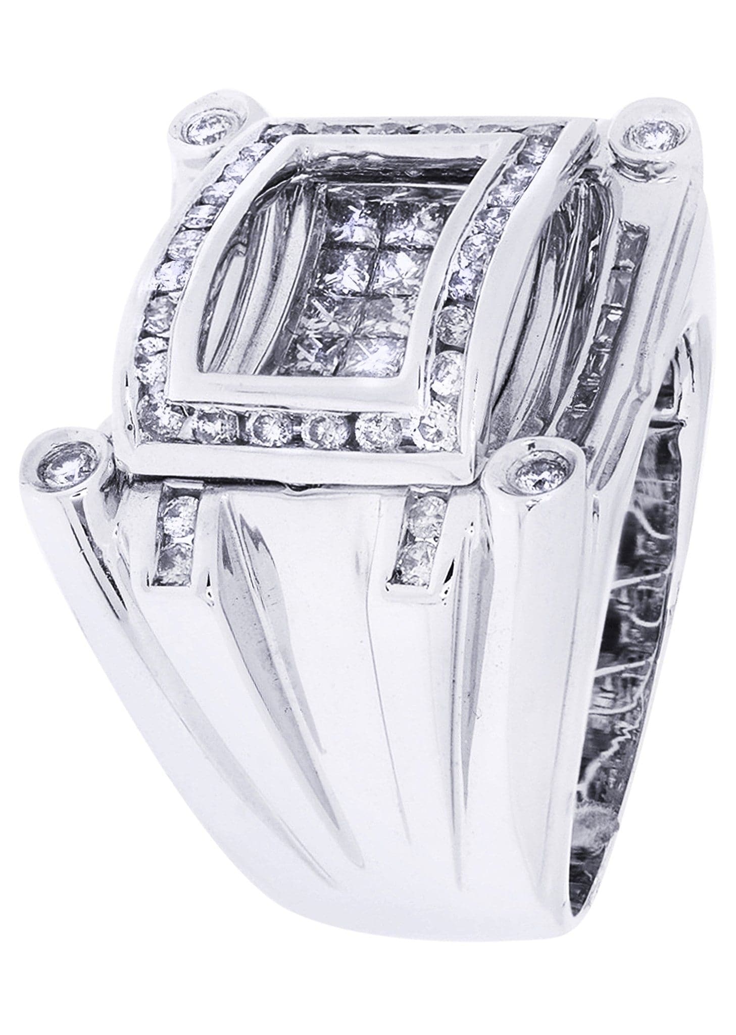 White Gold Mens Diamond Ring| 1.84 Carats| 18.66 Grams - Image 2