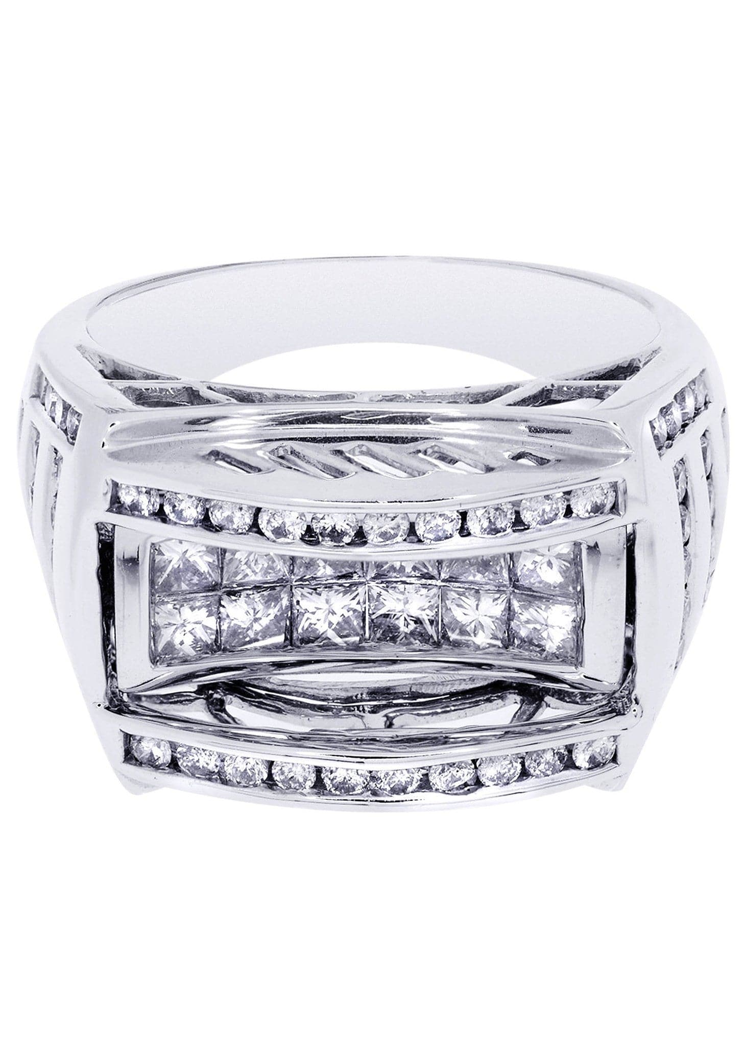 White Gold Mens Diamond Ring| 2.03 Carats| 12.21 Grams