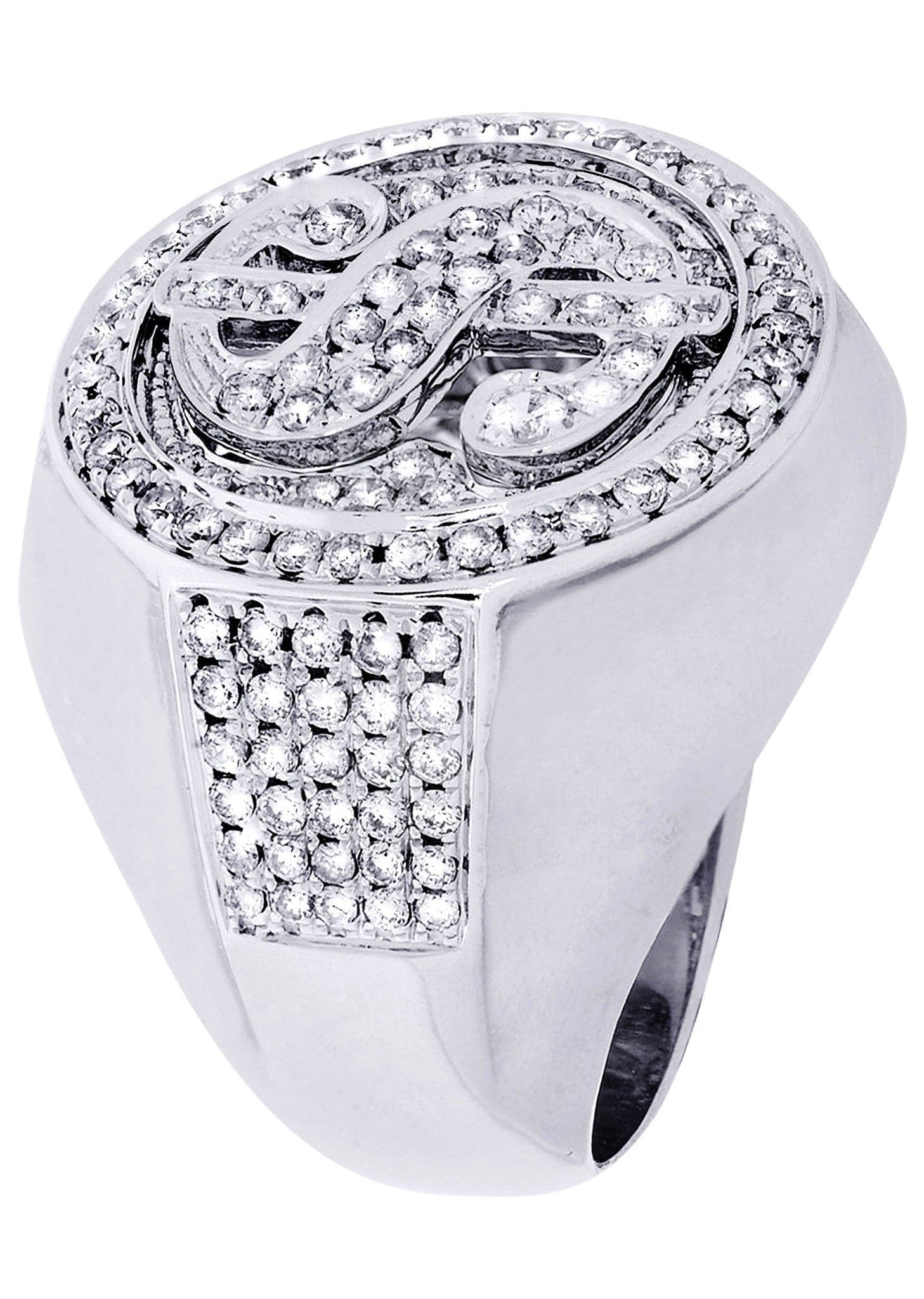 White Gold Mens Diamond Ring| 2.18 Carats| 23.68 Grams - Image 2