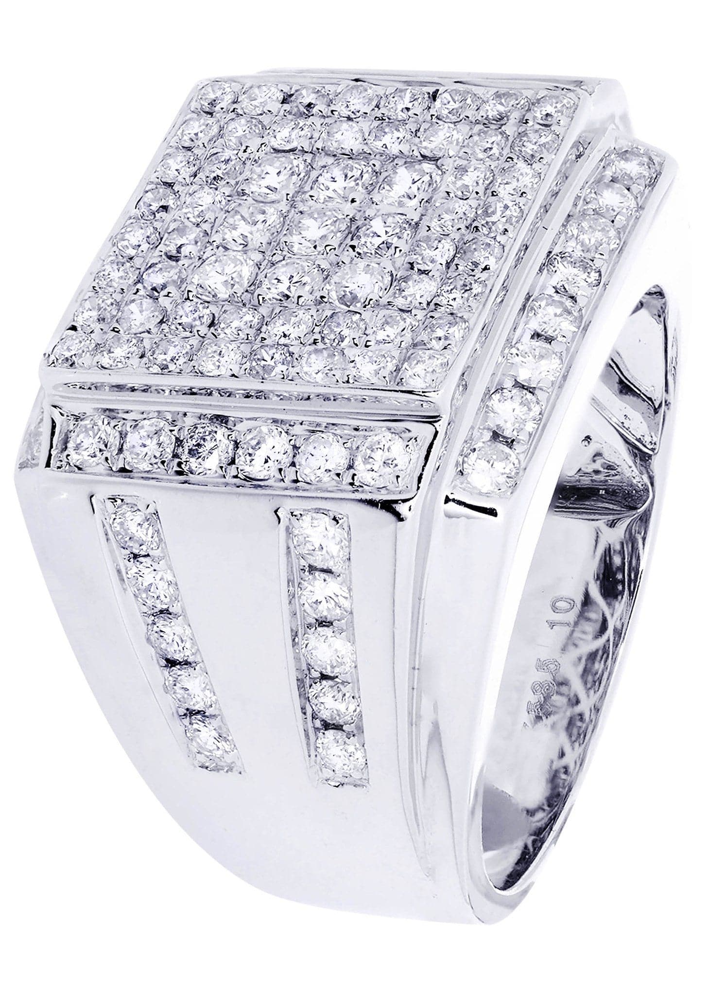 White Gold Mens Diamond Ring| 2.28 Carats| 14 Grams - Image 2