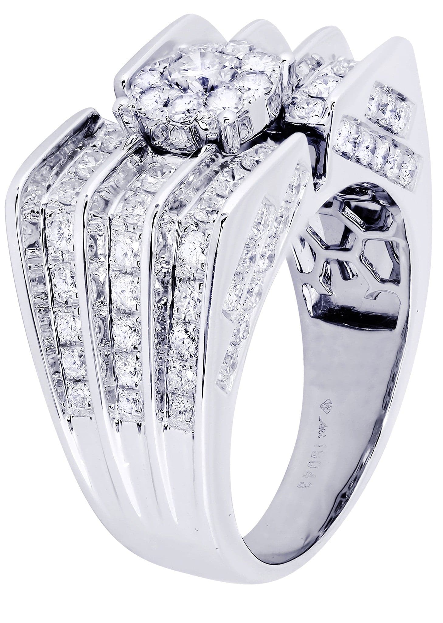 White Gold Mens Diamond Ring| 2.56 Carats| 14.72 Grams - Image 2