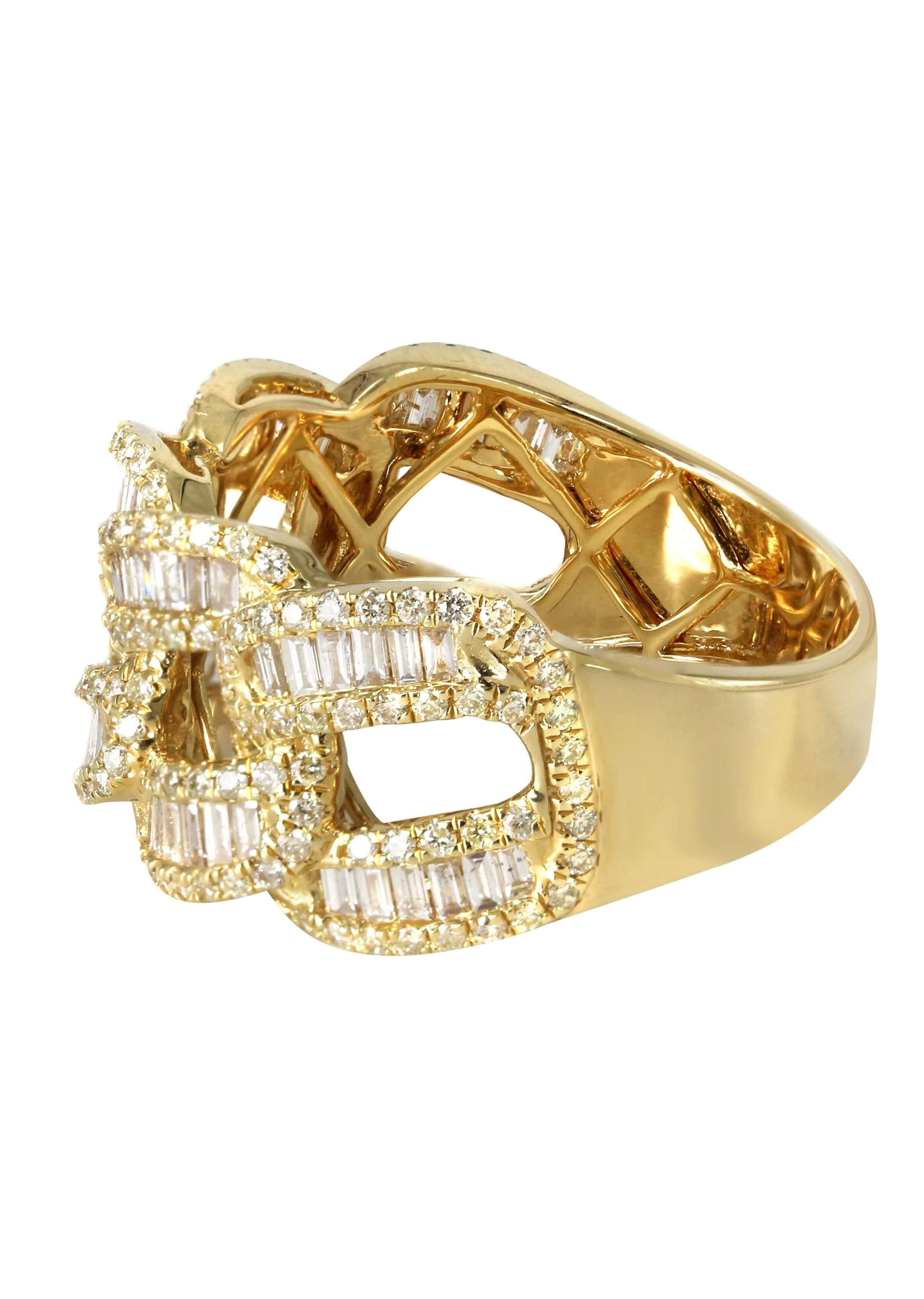 Mens Miami Cuban Baguette Diamond Pinky Ring | 2.31 Carats | 7.4 Grams - Image 2