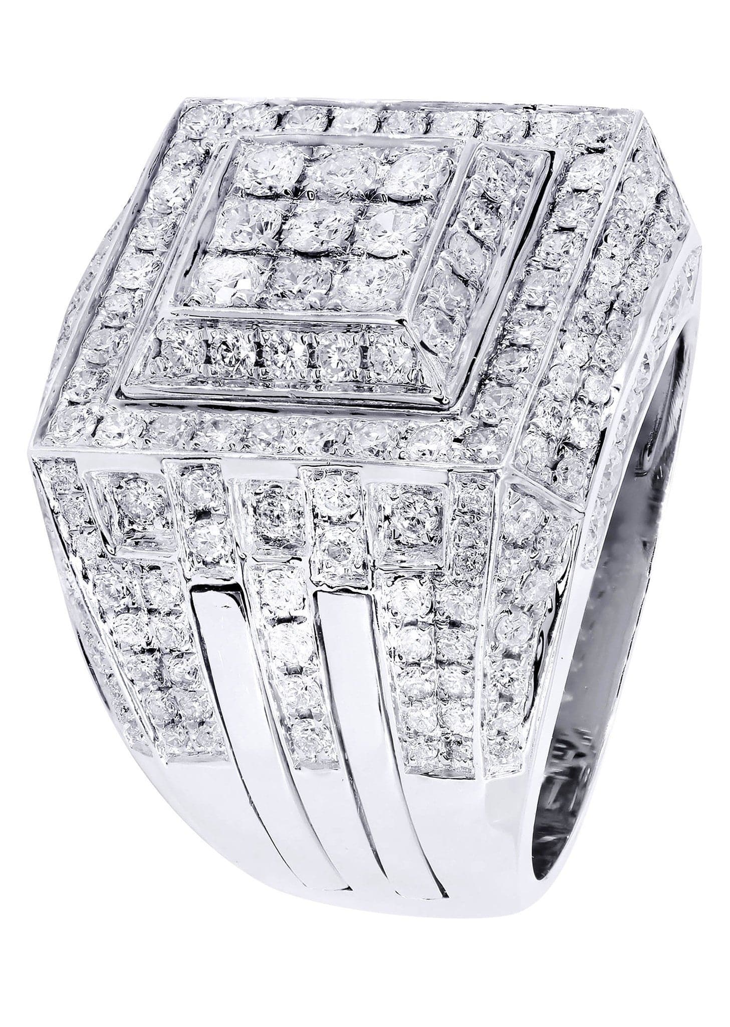 White Gold Mens Diamond Ring| 3.17 Carats| 14.5 Grams - Image 2