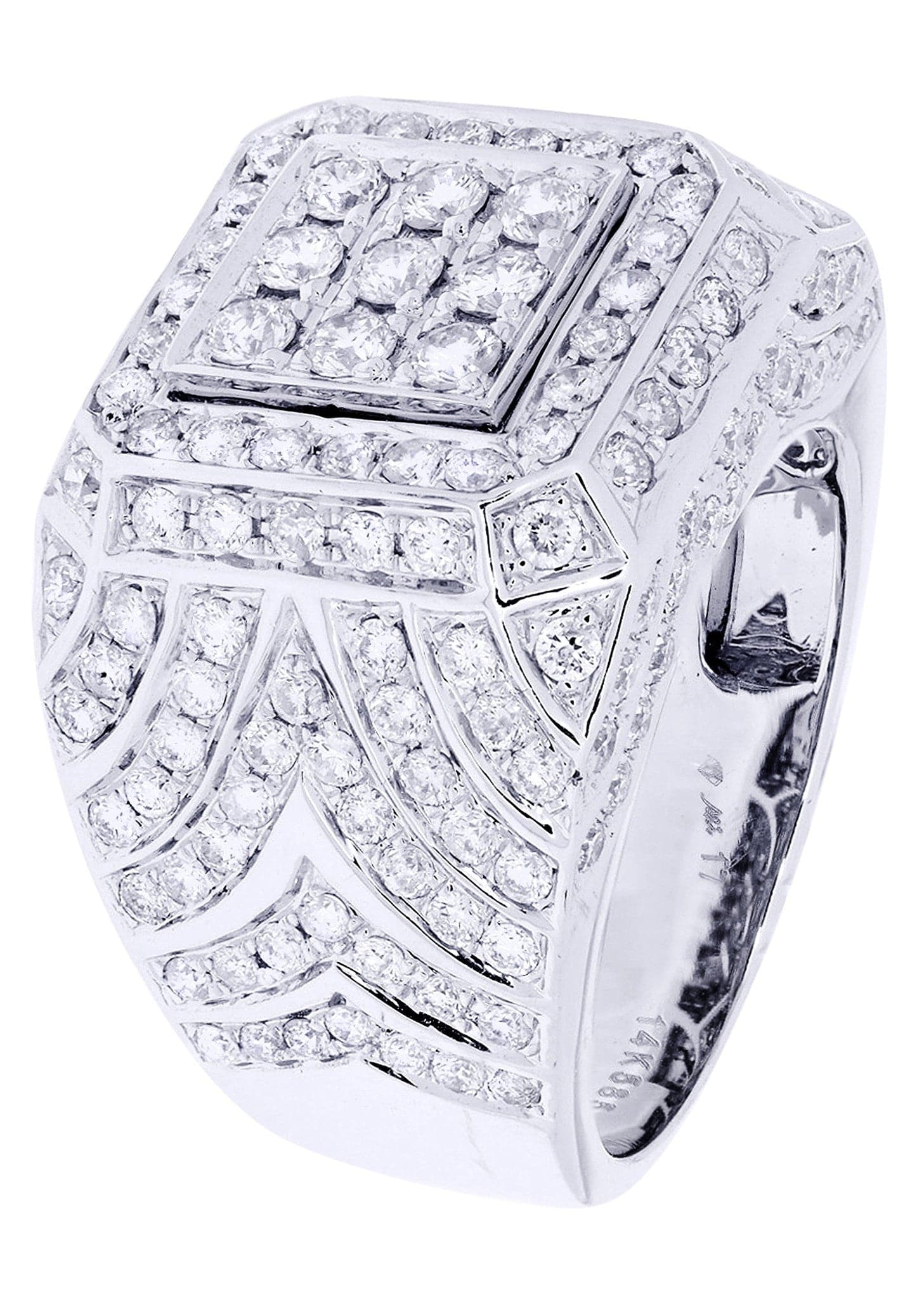 White Gold Mens Diamond Ring| 3.36 Carats| 16.25 Grams - Image 2