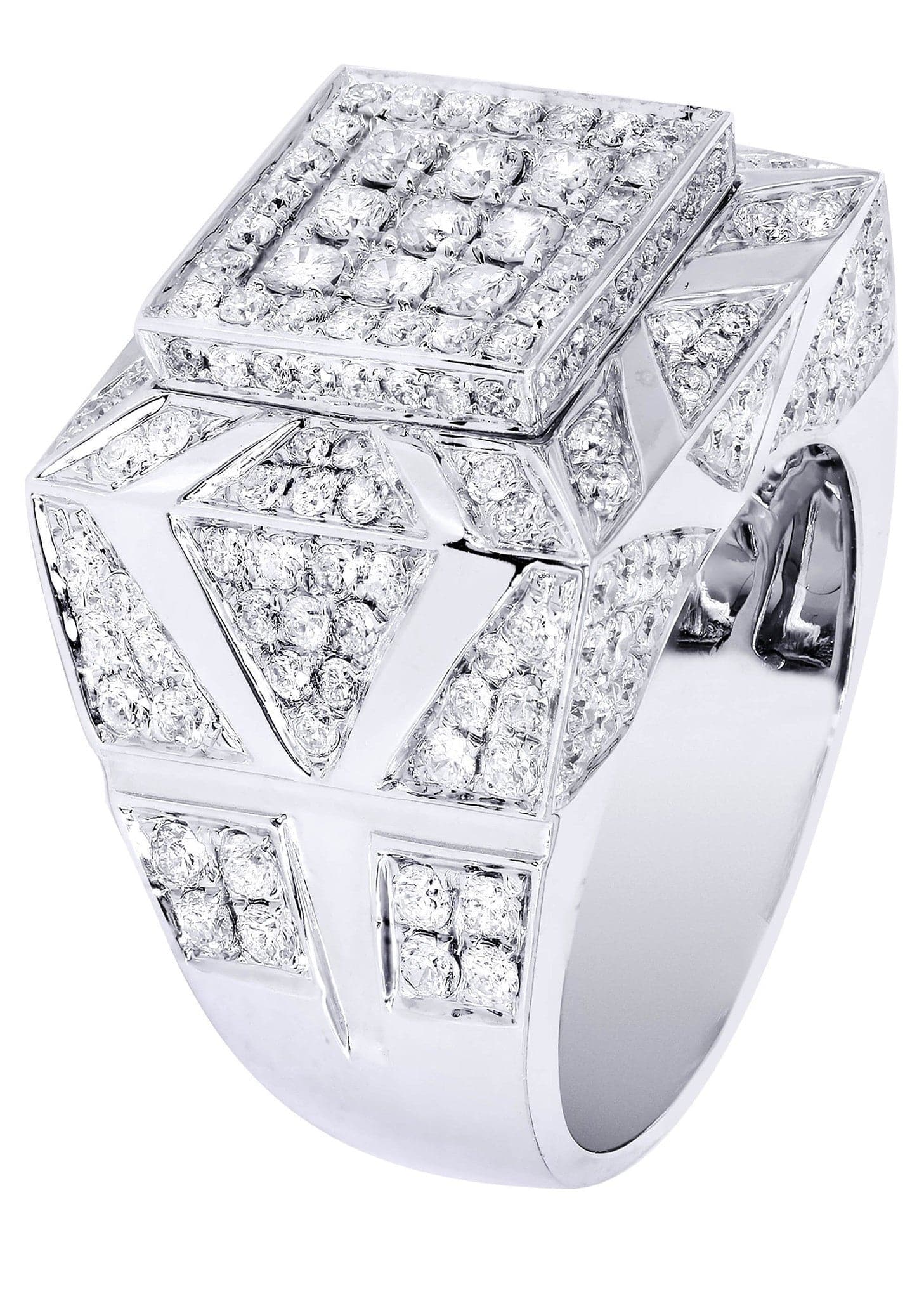 White Gold Mens Diamond Ring| 3.65 Carats| 18.53 Grams - Image 2