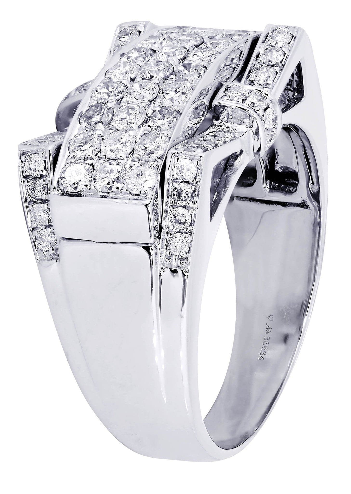 White Gold Mens Diamond Ring| 1.98 Carats| 9.8 Grams - Image 2
