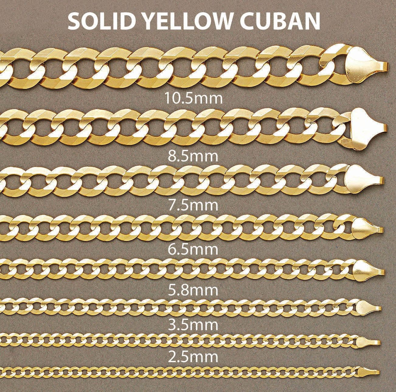 Mens Gold Chain - Solid Cuban Curb Link 10K/14K Gold - Image 5