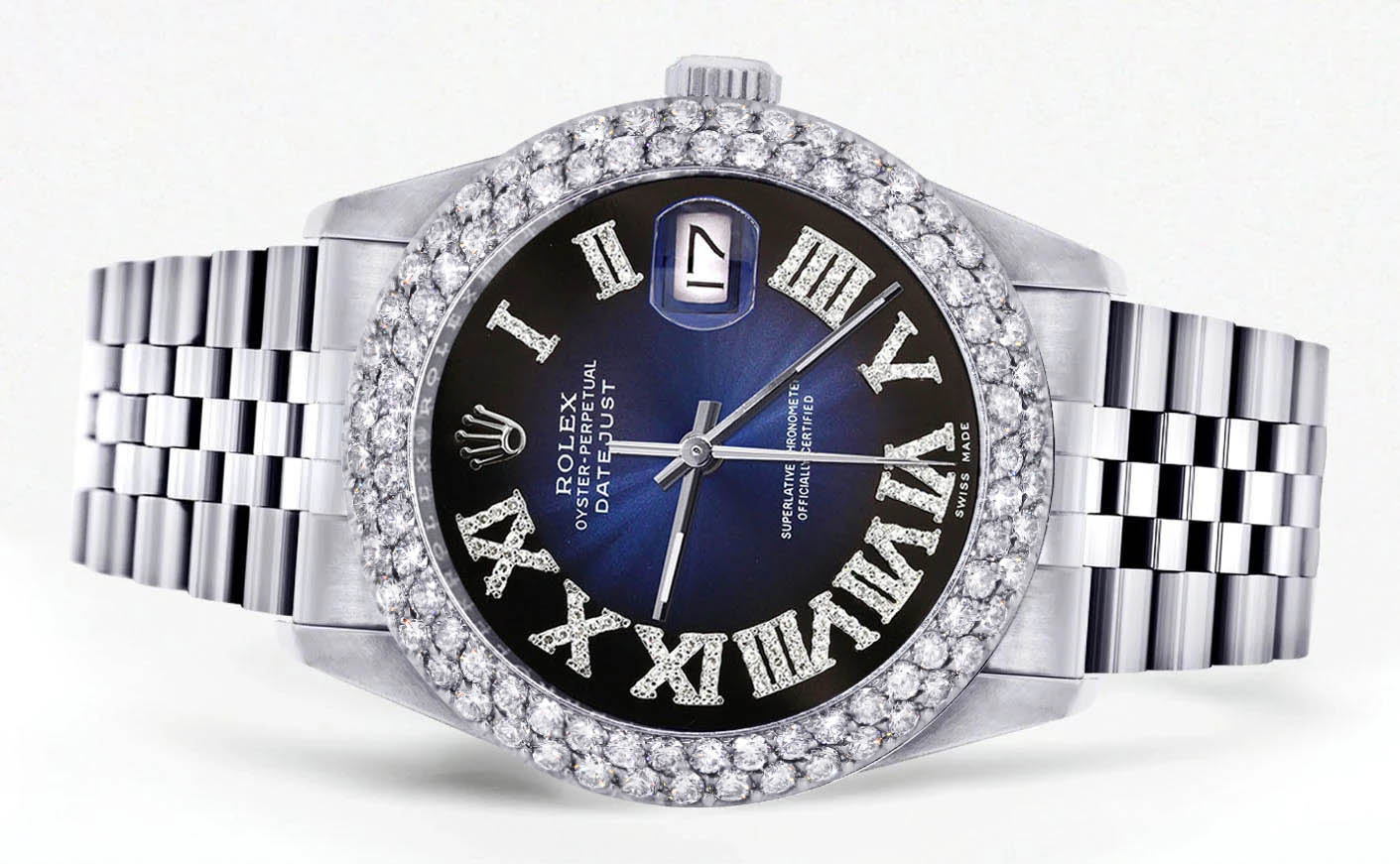 Mens Rolex Datejust Watch 16200 | 36Mm | Blue Black Roman Numeral Dial | Two Row 4.25 Carat Beze l Jubilee Band - Image 2