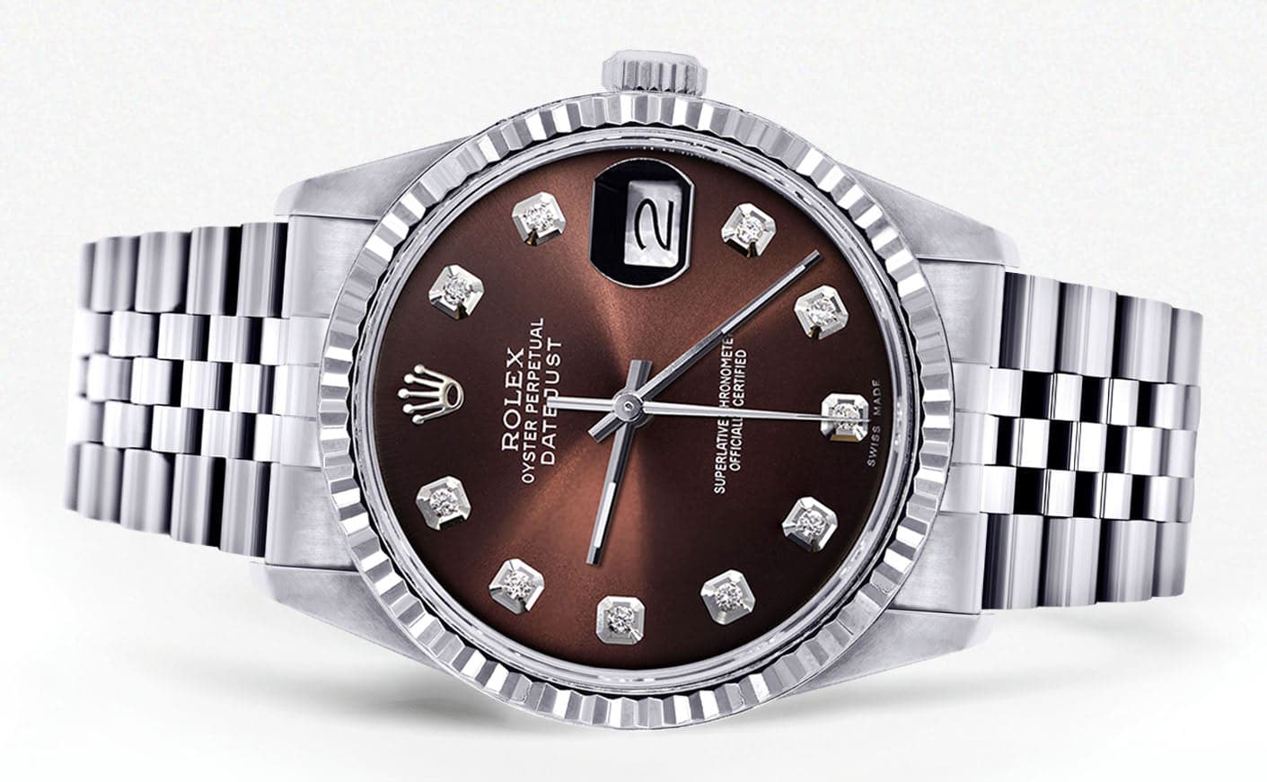Mens Rolex Datejust Watch 16200 | Fluted Bezel | 36Mm | Chocolate Dial | Jubilee Band - Image 2