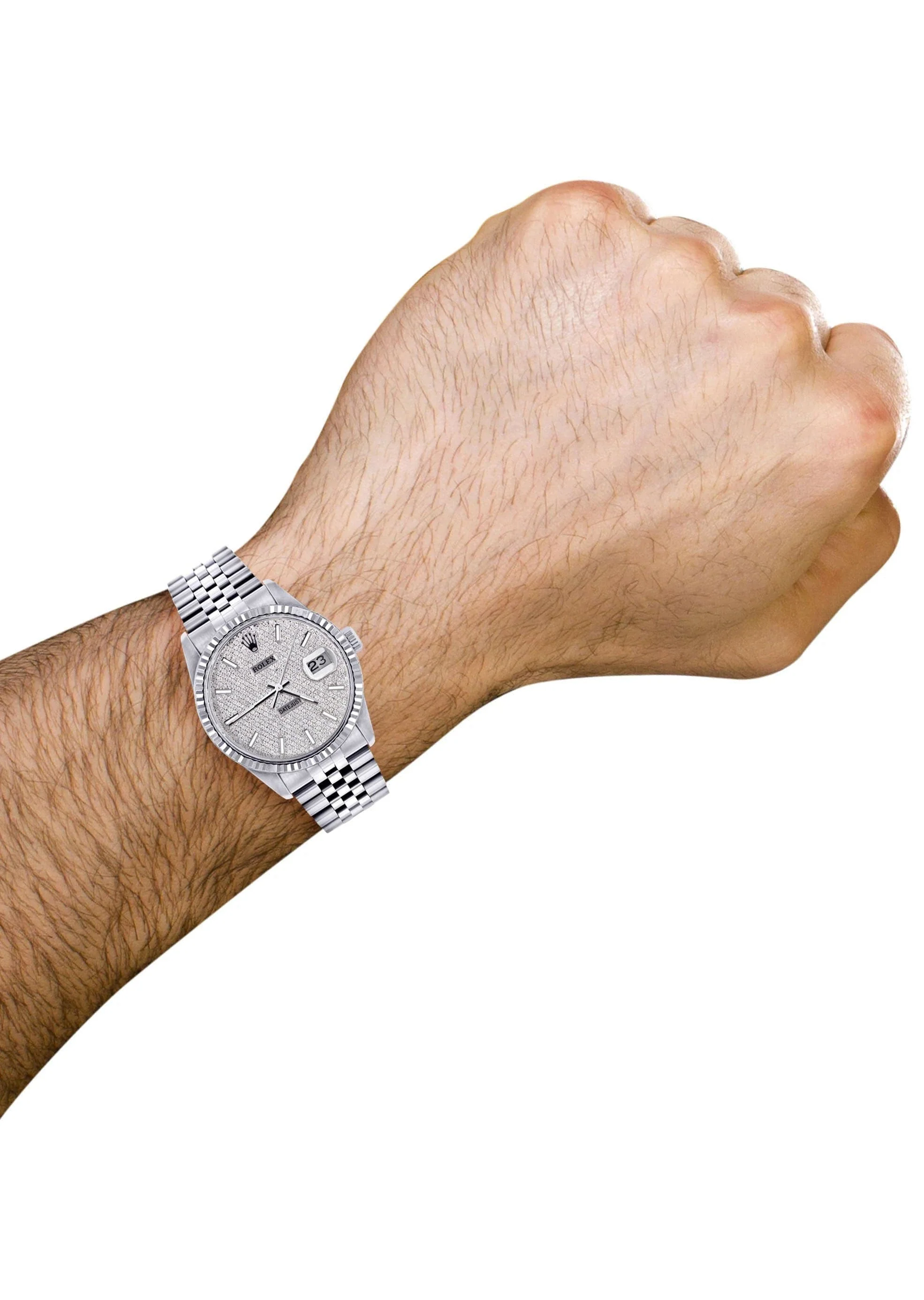 Mens Rolex Datejust Watch 16200 | Fluted Bezel | 36Mm | Diamond Dial | Jubilee Band - Image 3