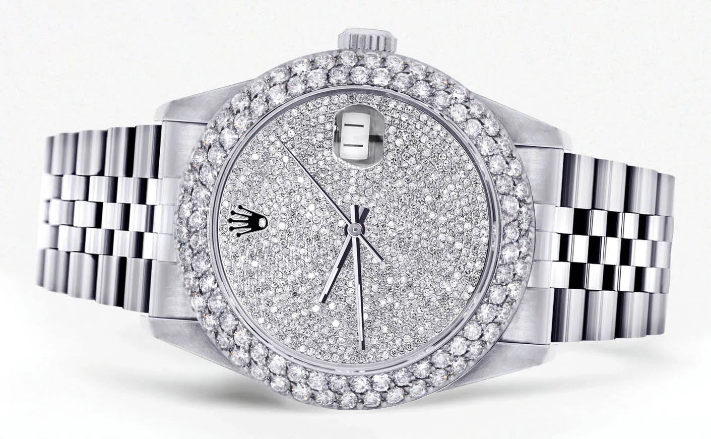 Mens Rolex Datejust Watch 16200 | 36Mm | Full Diamond Dial | Two Row 4.25 Carat Bezel | Jubilee Band - Image 2