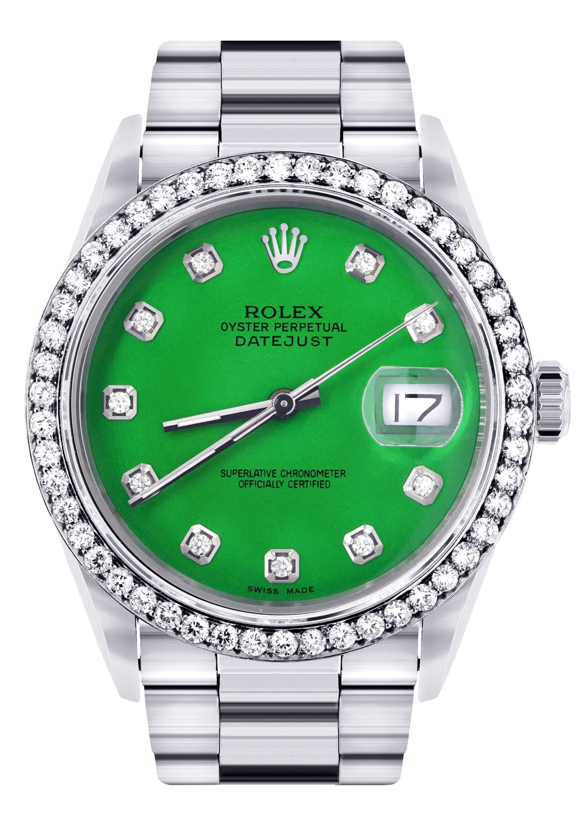 Mens Rolex Datejust Watch 16200 | 36Mm | Green Dial | Oyster Band