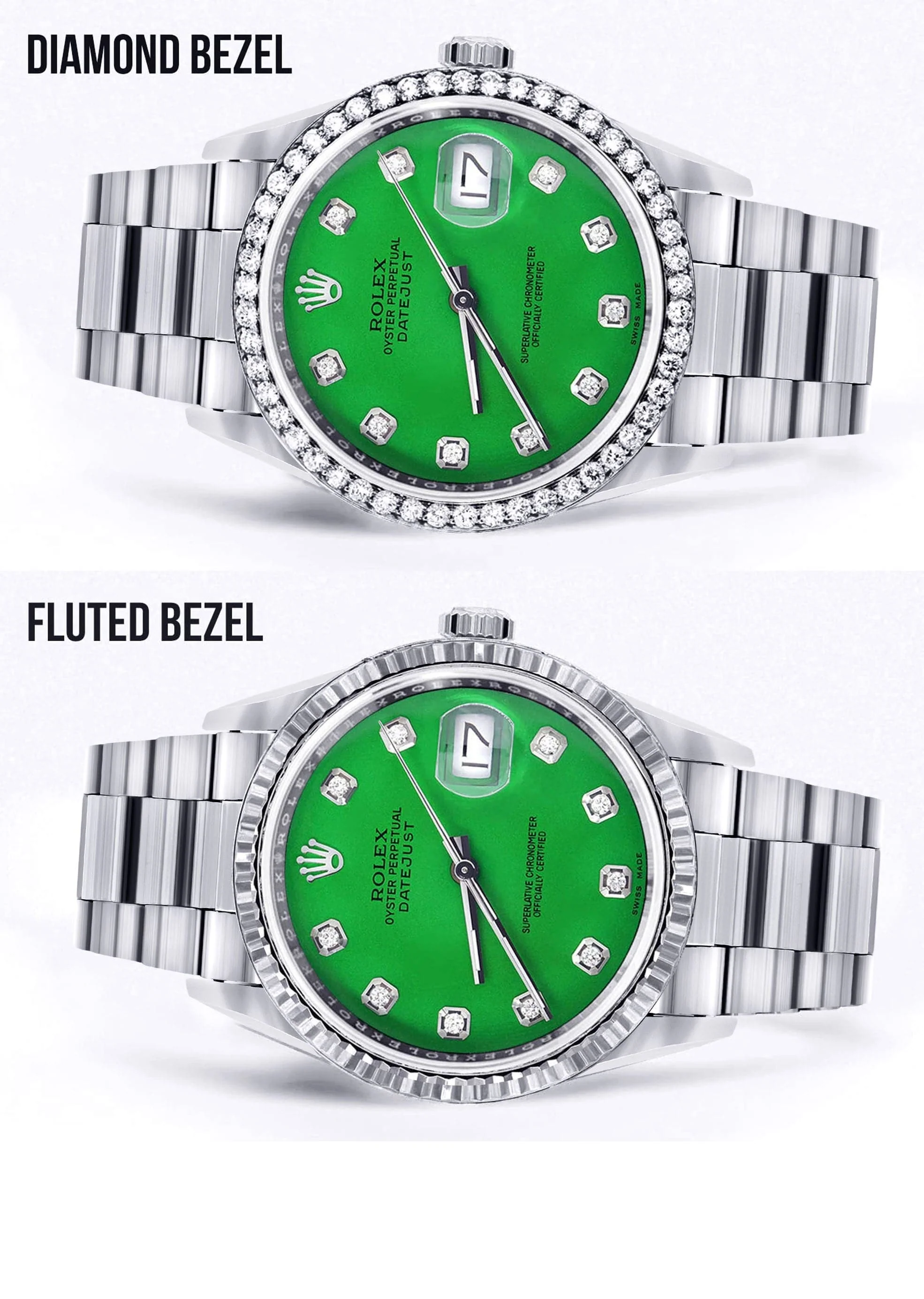 Mens Rolex Datejust Watch 16200 | 36Mm | Green Dial | Oyster Band - Image 2