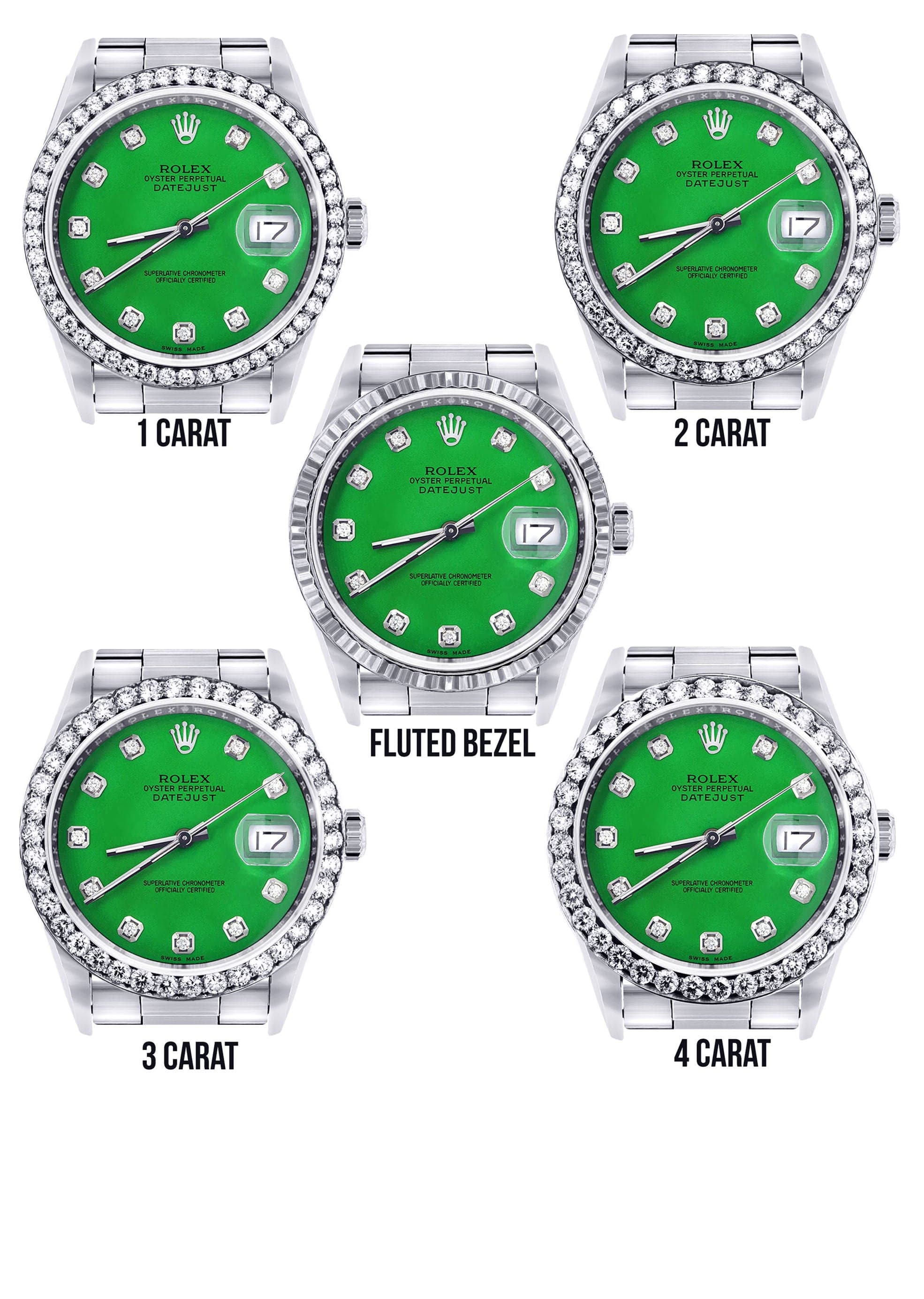 Mens Rolex Datejust Watch 16200 | 36Mm | Green Dial | Oyster Band - Image 3
