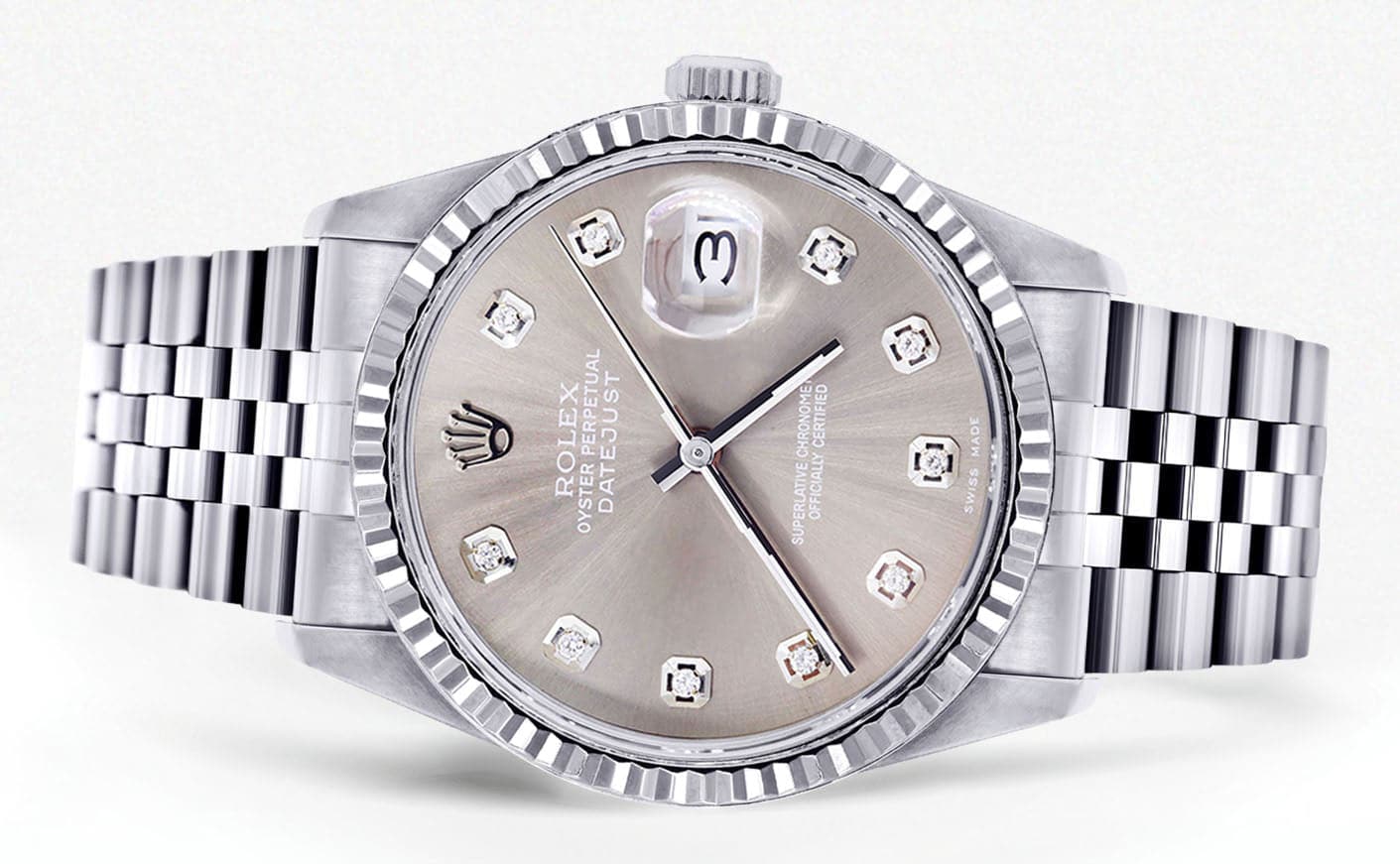 Mens Rolex Datejust Watch 16200 | Fluted Bezel | 36Mm | Grey Dial | Jubilee Band - Image 2