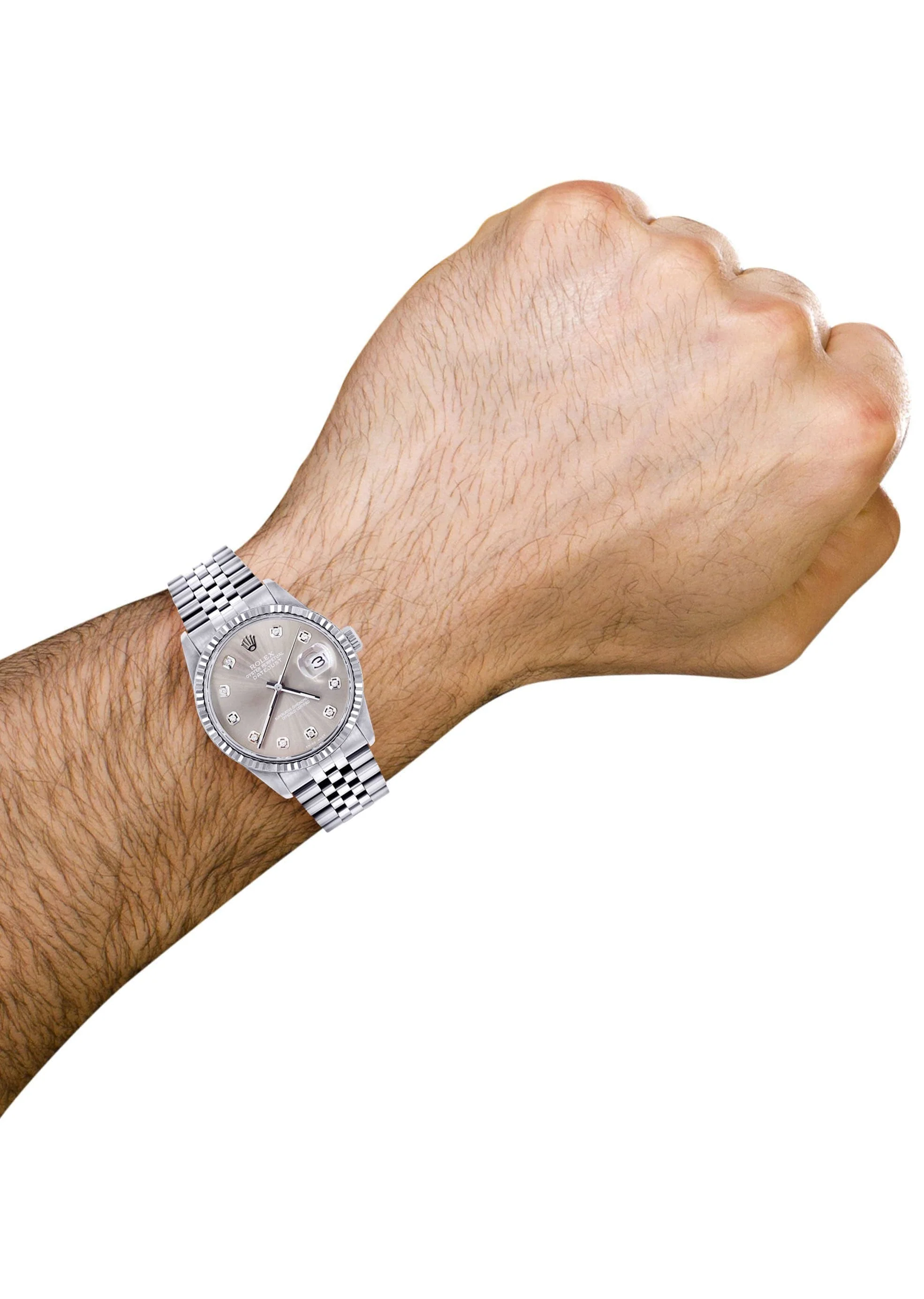 Mens Rolex Datejust Watch 16200 | Fluted Bezel | 36Mm | Grey Dial | Jubilee Band - Image 3