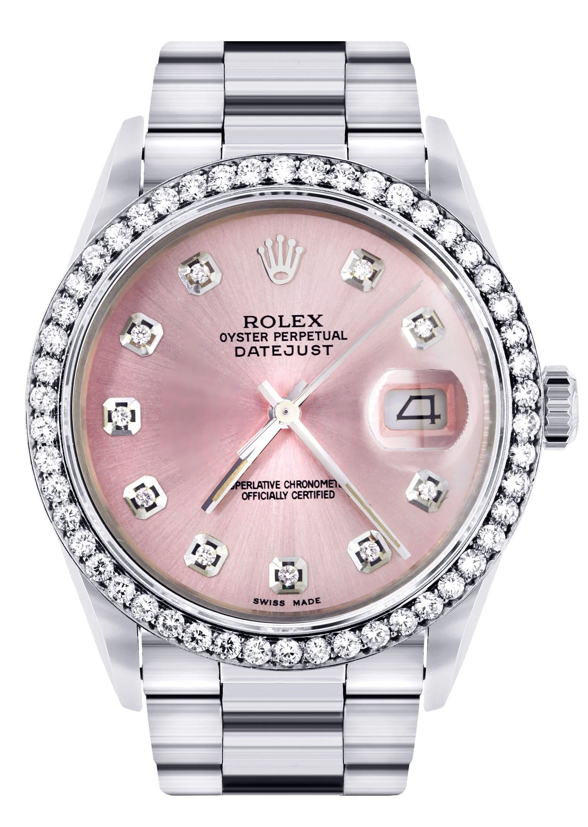 Mens Rolex Datejust Watch 16200  | 36Mm | Pink Dial | Oyster Band