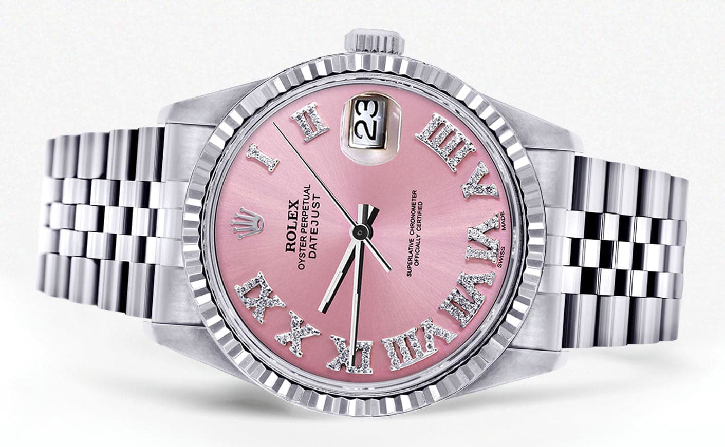 Mens Rolex Datejust Watch 16200 | Fluted Bezel | 36Mm | Pink Numeral Dial | Jubilee Band - Image 2