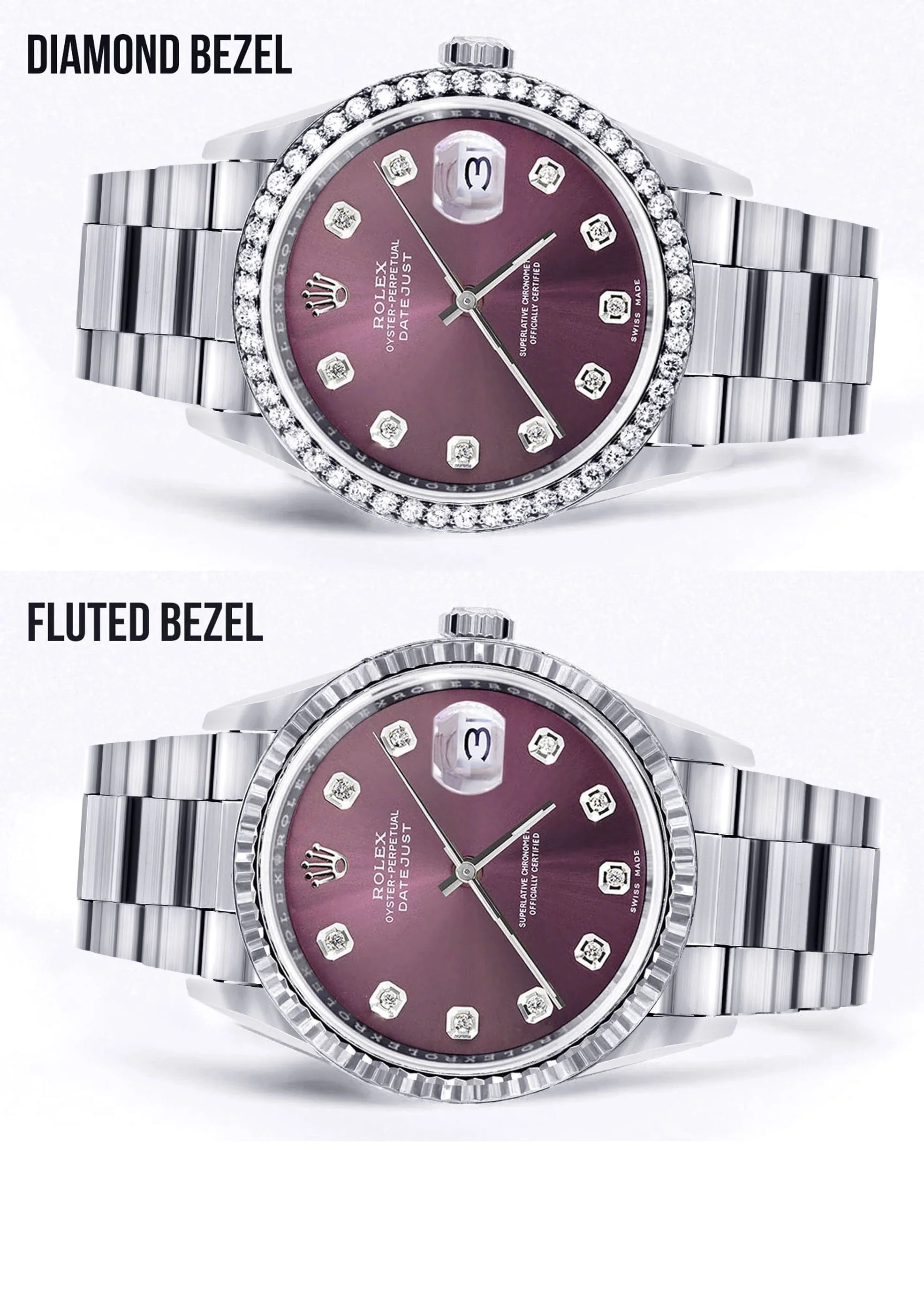 Mens Rolex Datejust Watch 16200 | 36Mm | Purple Dial | Oyster Band - Image 2