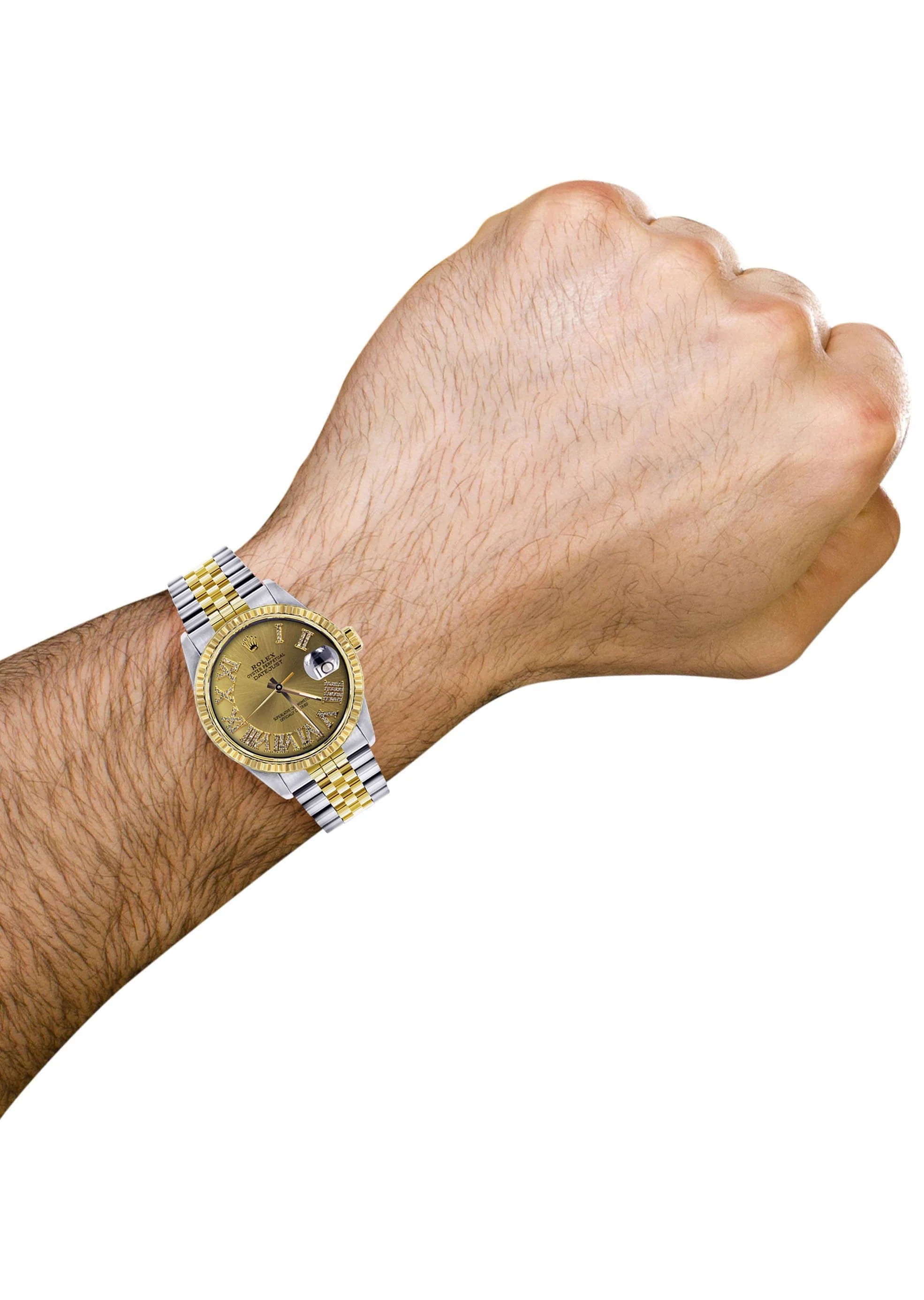 Mens Rolex Datejust Watch | 16233 | 36Mm | Gold Roman Numeral | Jubilee Band - Image 3