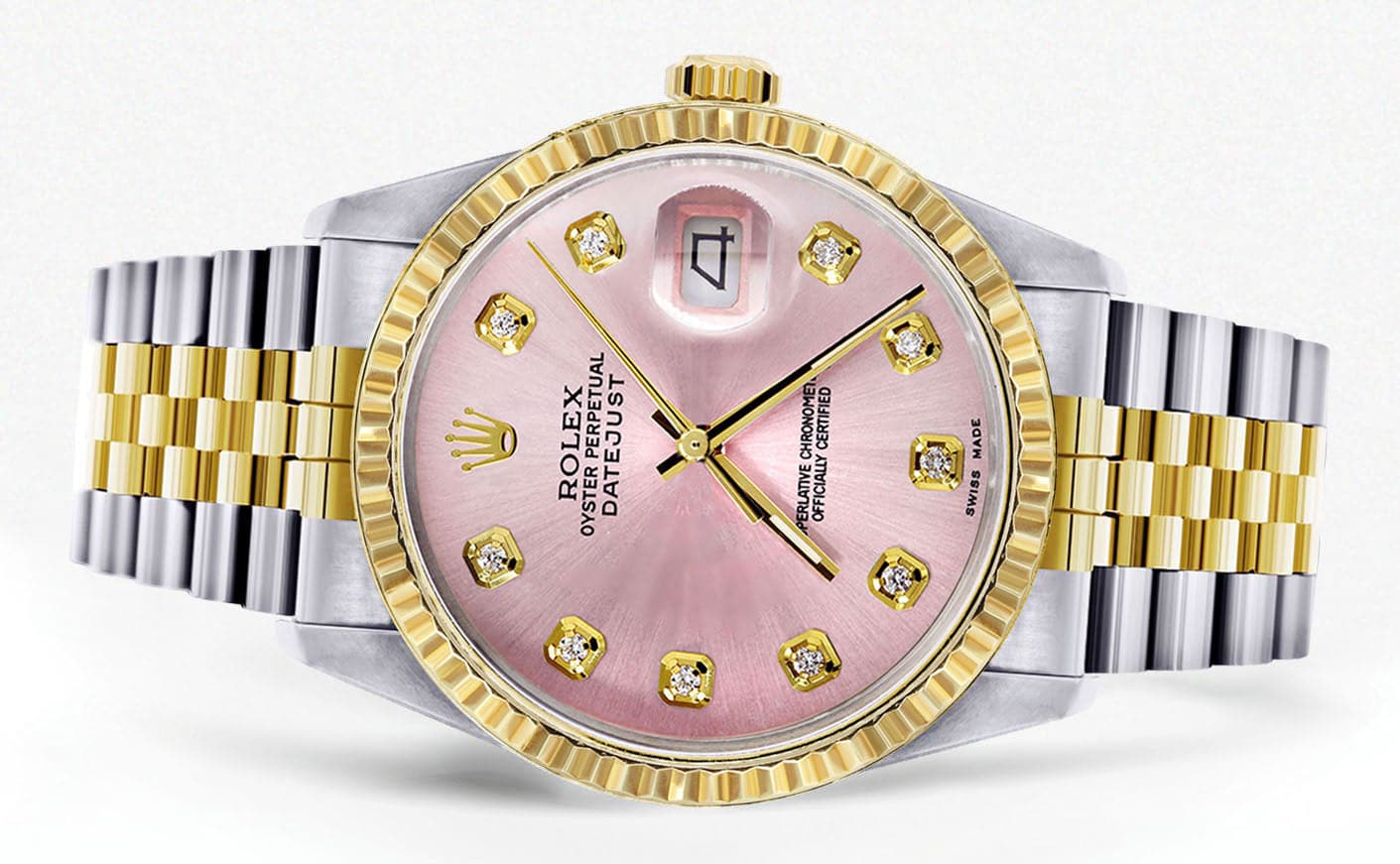 Mens Rolex Datejust Watch 16233 Two Tone | 36Mm | Pink Dial | Jubilee Band - Image 2