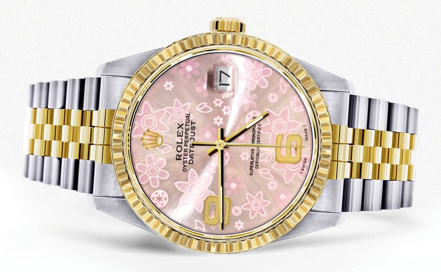 Mens Rolex Datejust Watch 16233 Two Tone | 36Mm | Pink Flower Dial | Jubilee Band - Image 2