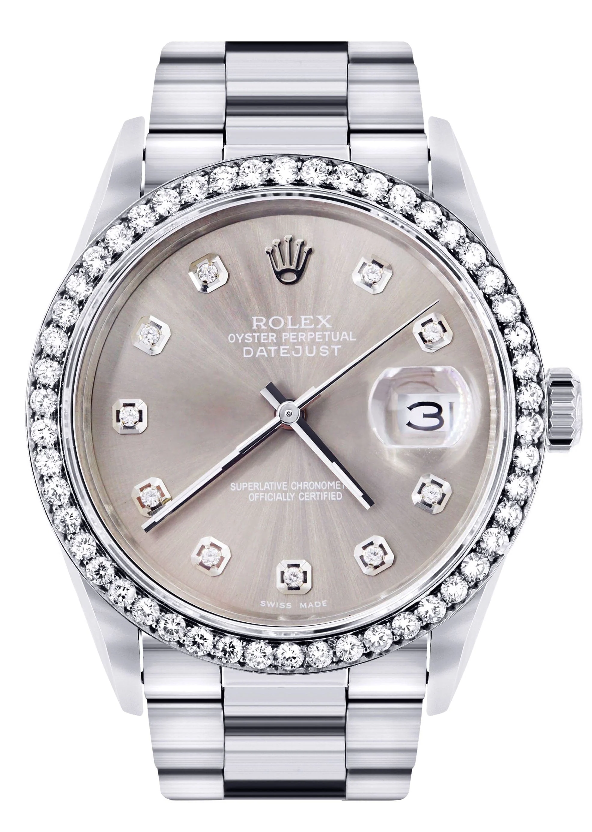 Mens Rolex Mens Watch Datejust 16200 | 36Mm | Grey Dial | Oyster Band