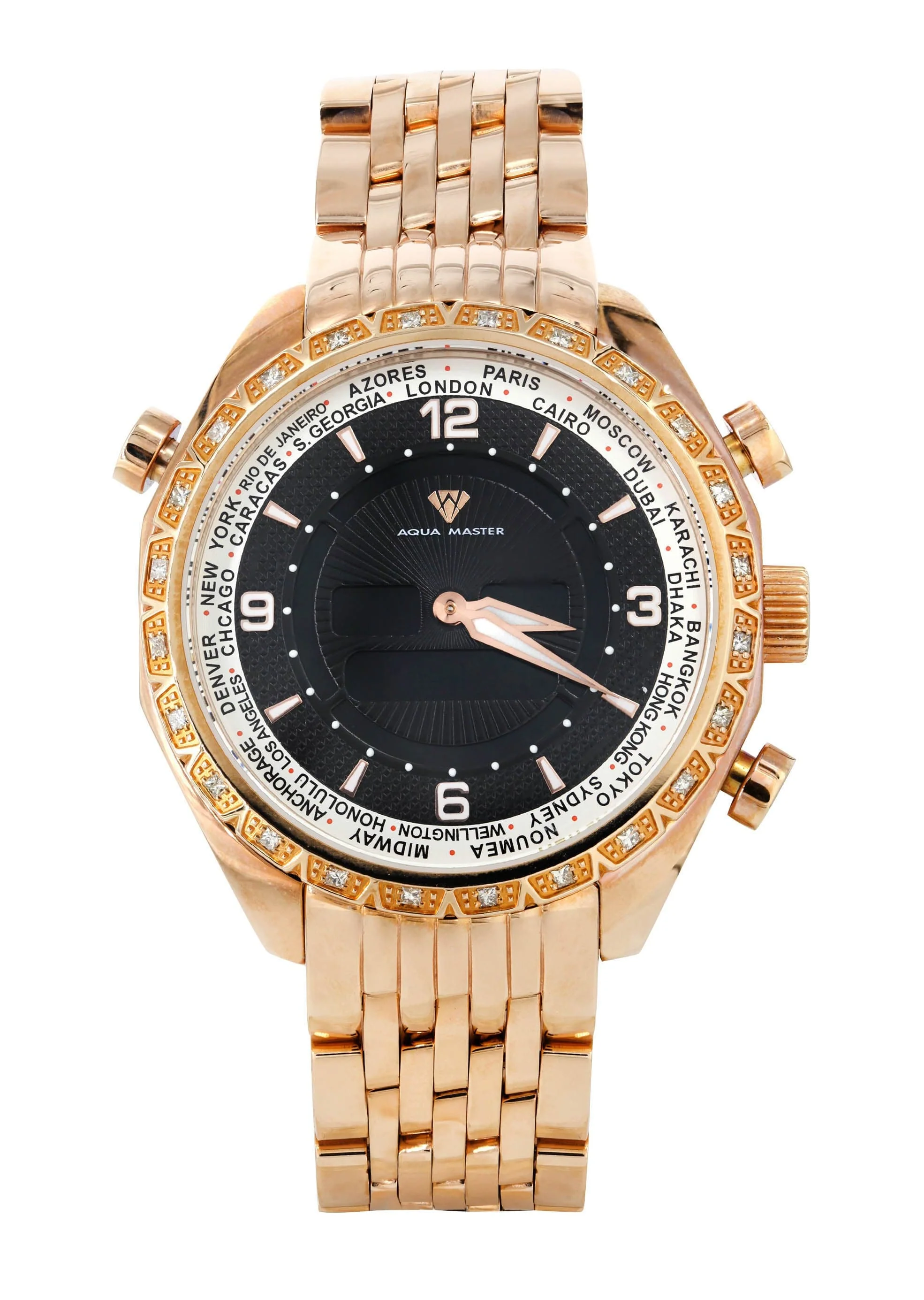 Mens Rose Gold Tone Diamond Watch | Appx. 0.75 Carats
