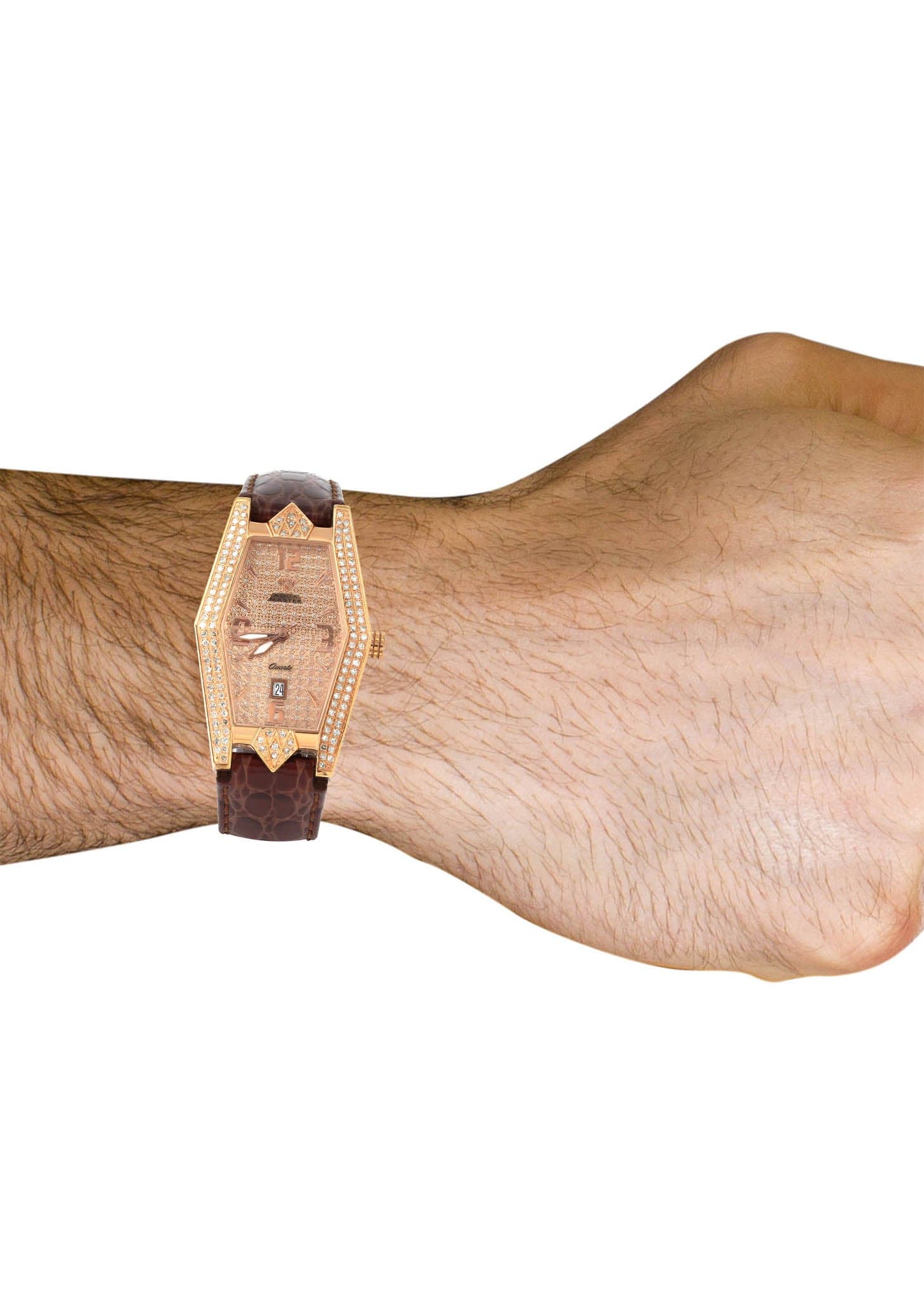 Mens Rose Gold Tone Diamond Watch | Appx. 1.5 Carats - Image 4