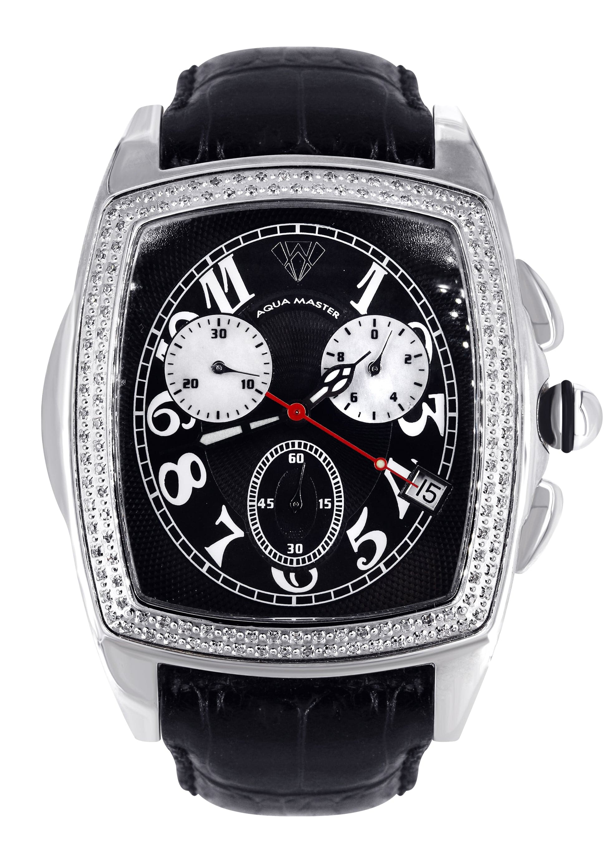 Mens White Gold Tone Diamond Watch | Appx. 1.5 Carats