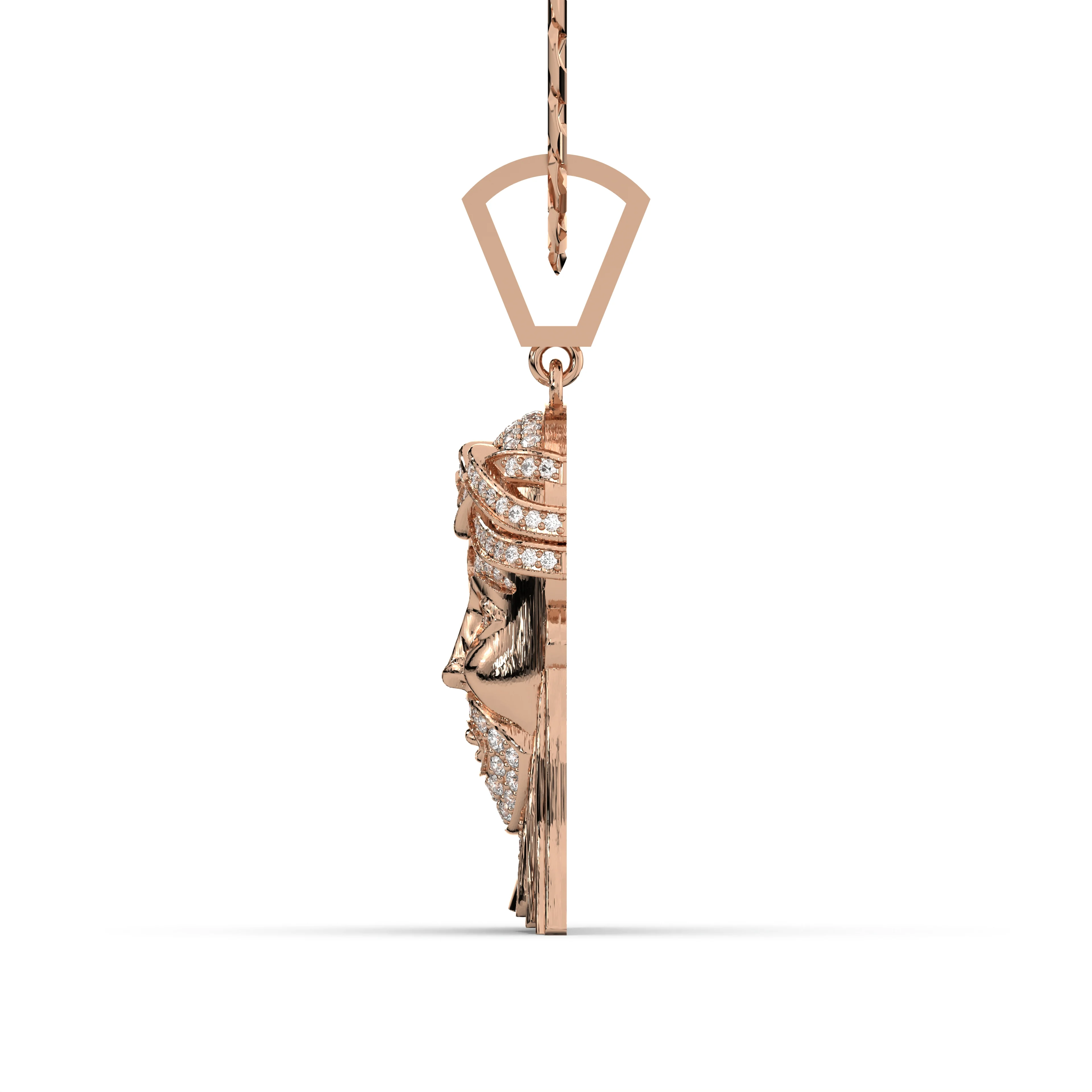 Men's Rose Gold VVS Lab Grown Diamond Customizable Jesus Necklace Pendant - Image 3
