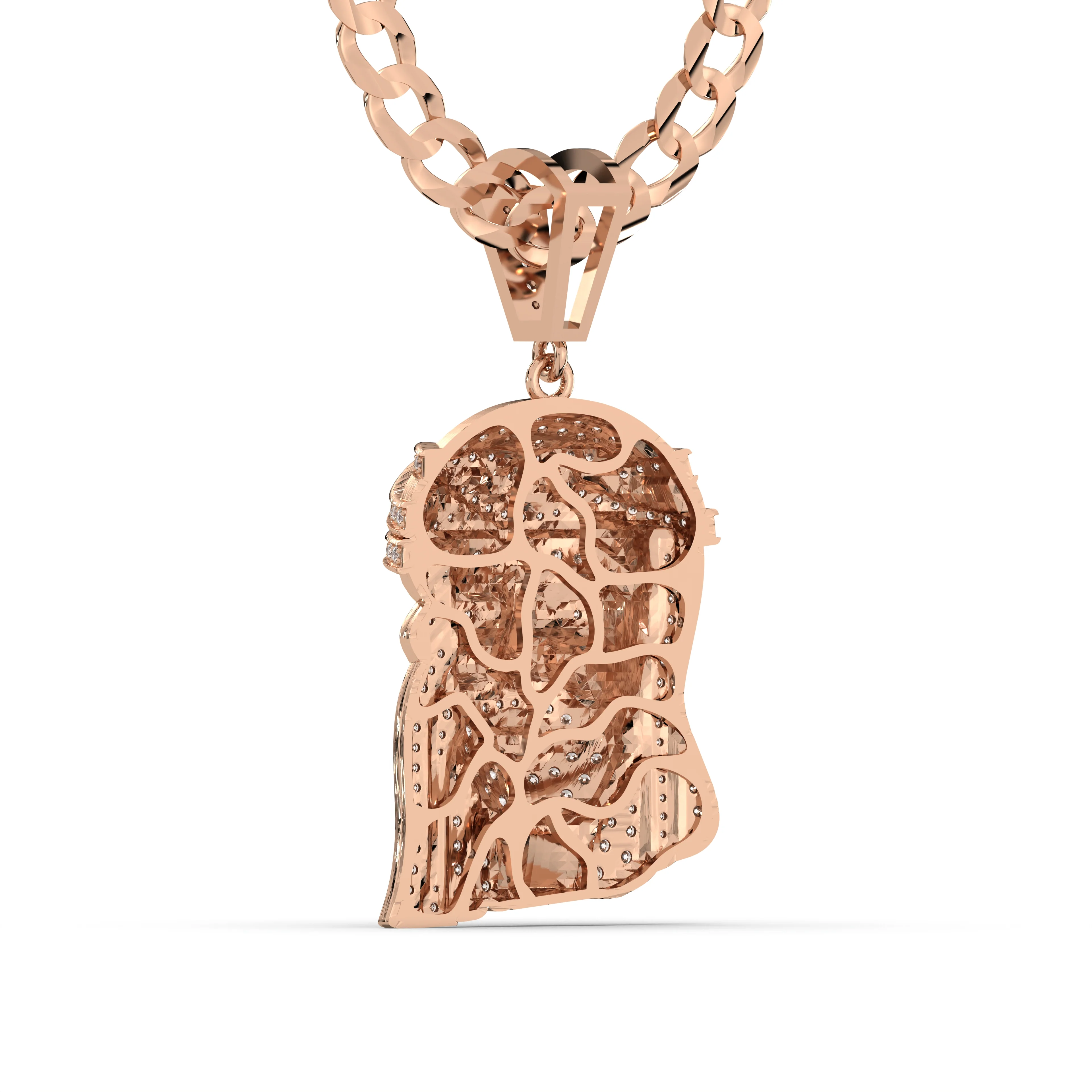 Men's Rose Gold VVS Lab Grown Diamond Customizable Jesus Necklace Pendant - Image 4