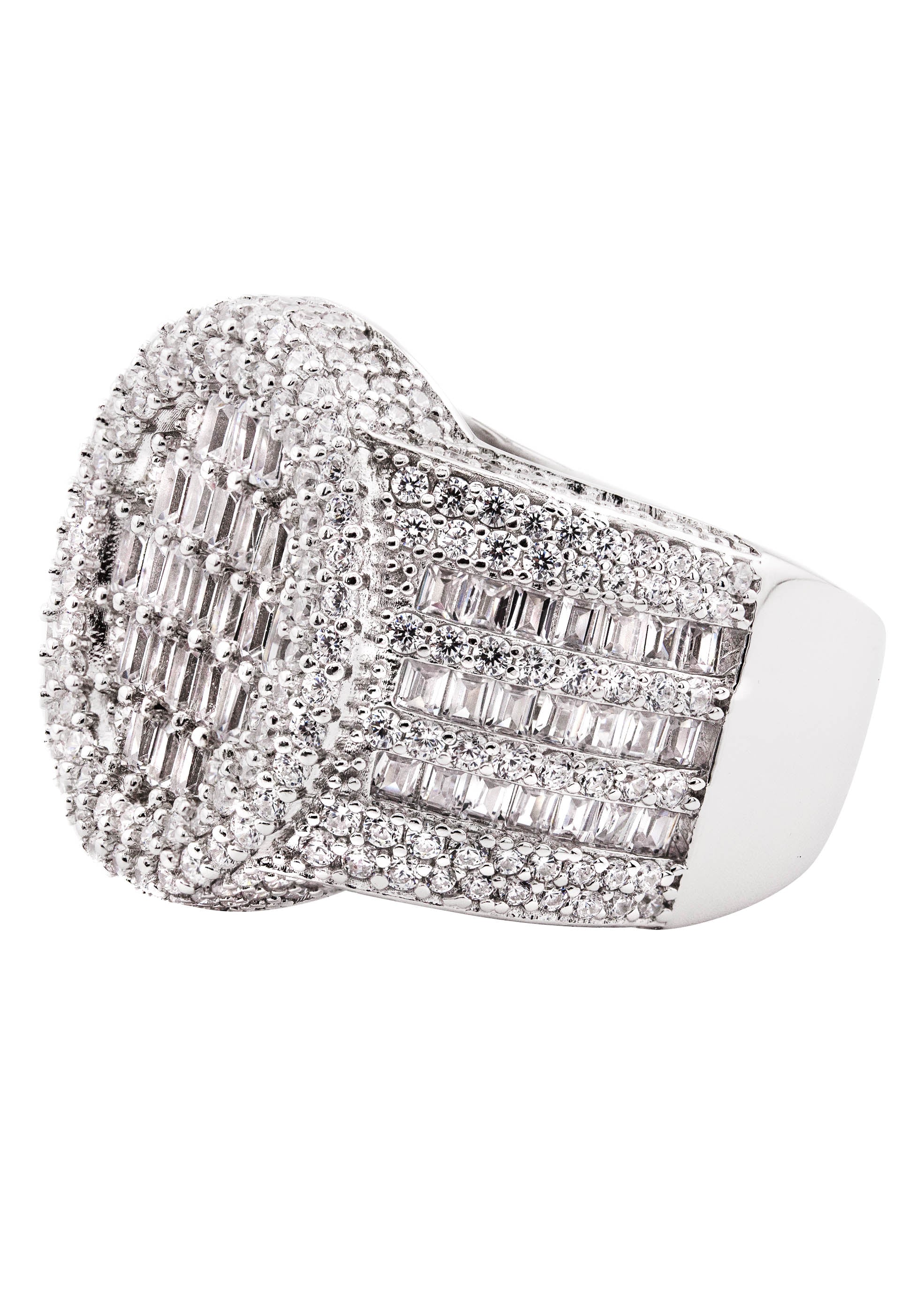 Mens Silver Baguette Ring | Appx 12.7 Grams - Image 2