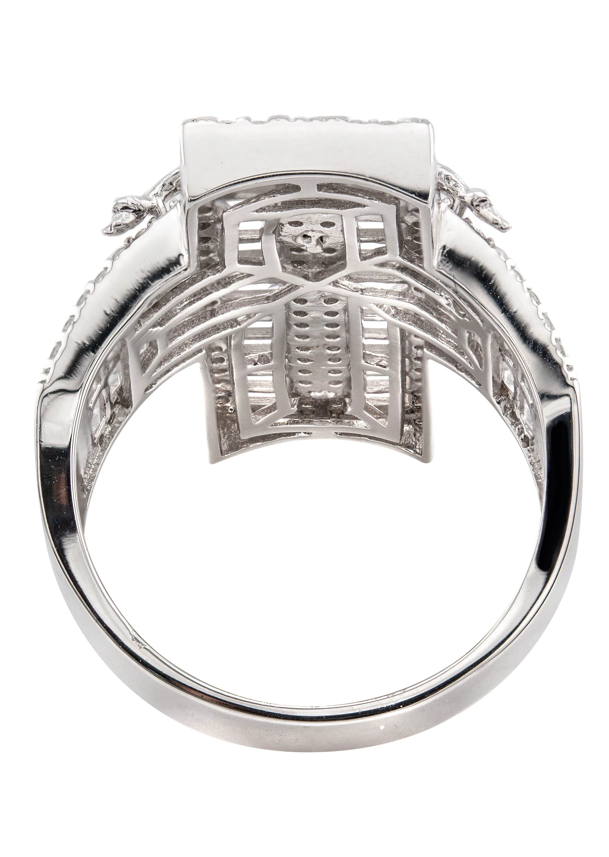 Mens Silver Baguette Cross Ring | Appx 10 Grams - Image 3