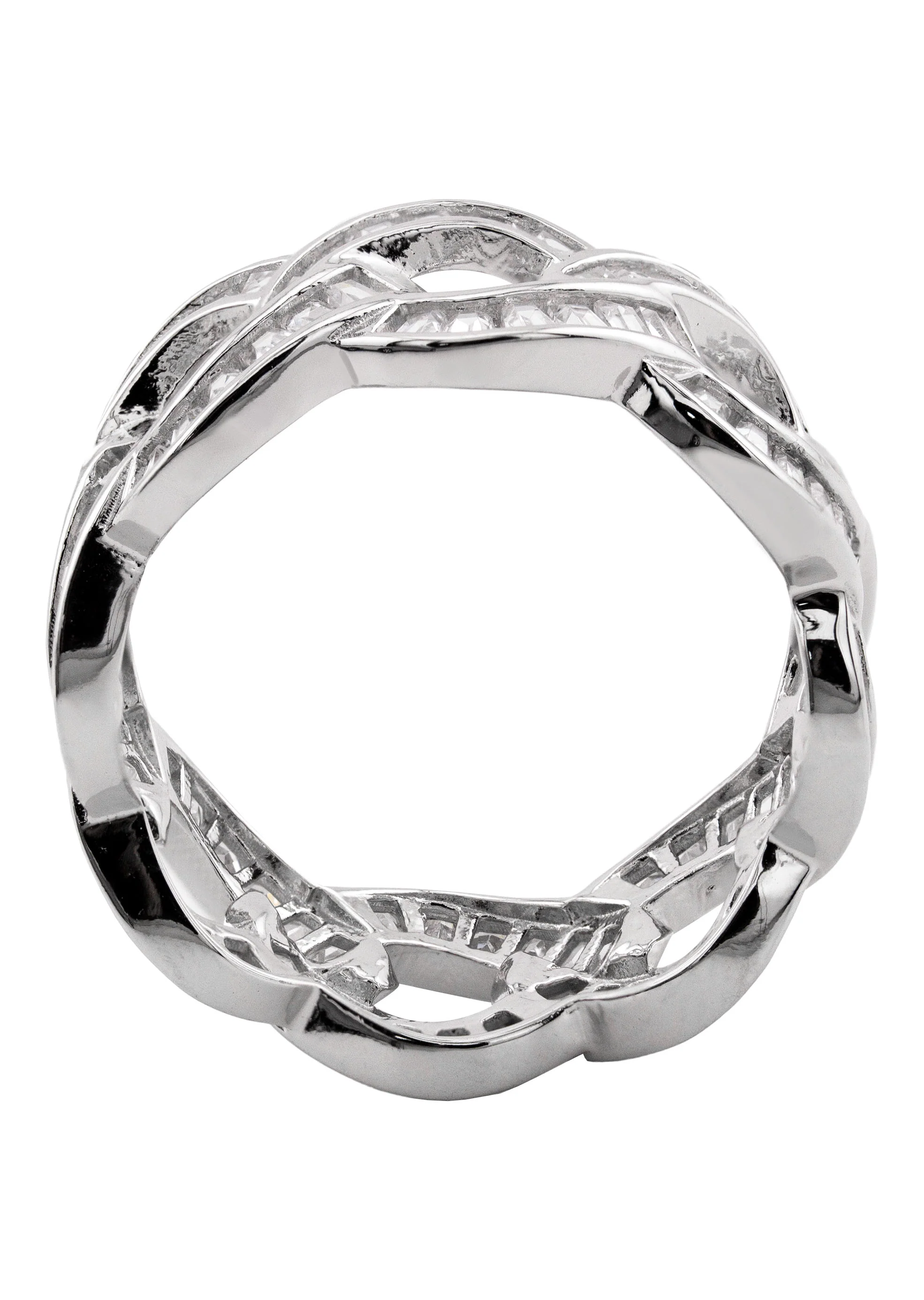 Mens Silver Baguette Cuban Ring | Appx 5.5 Grams - Image 2