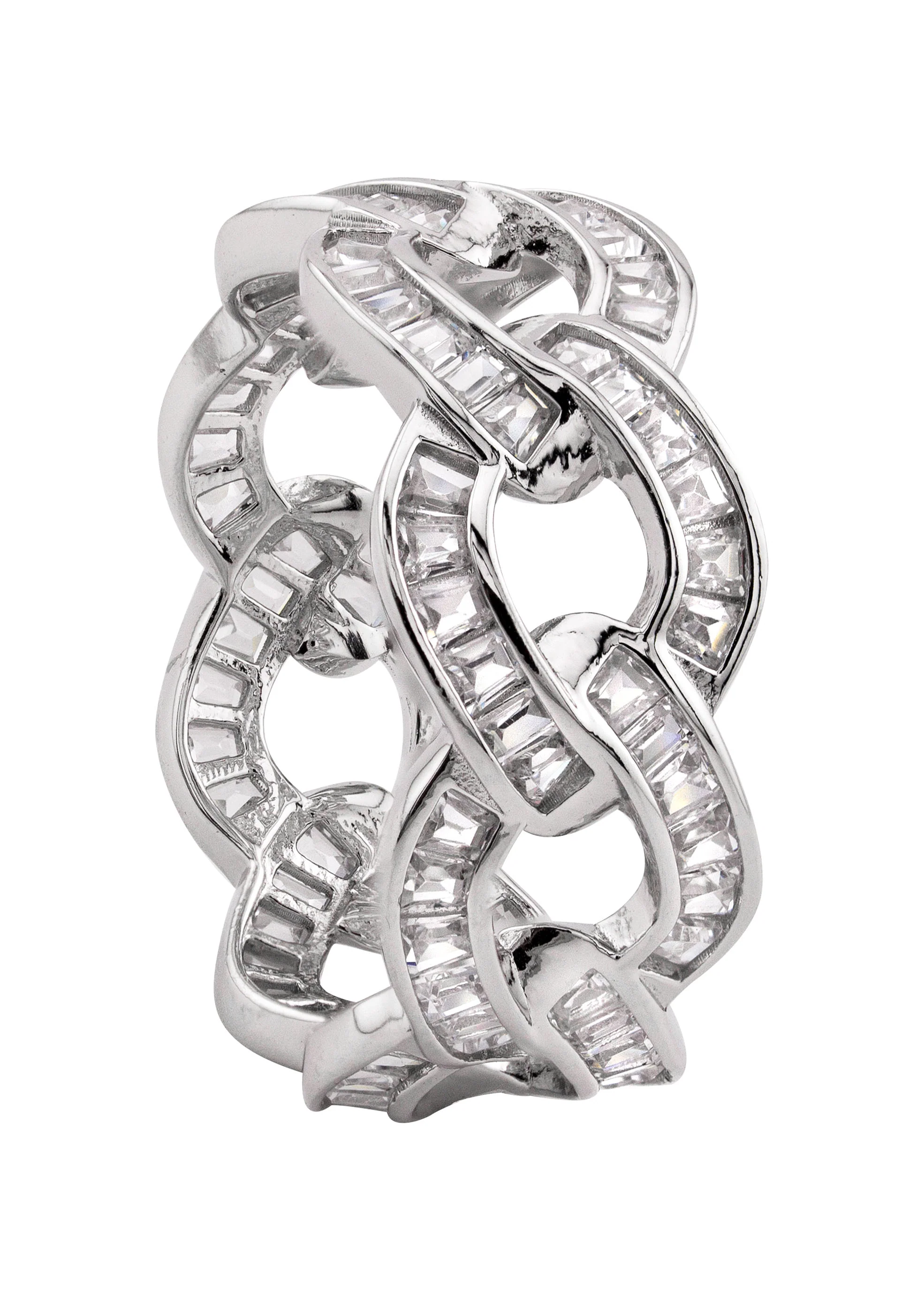 Mens Silver Baguette Cuban Ring | Appx 5.5 Grams - Image 3