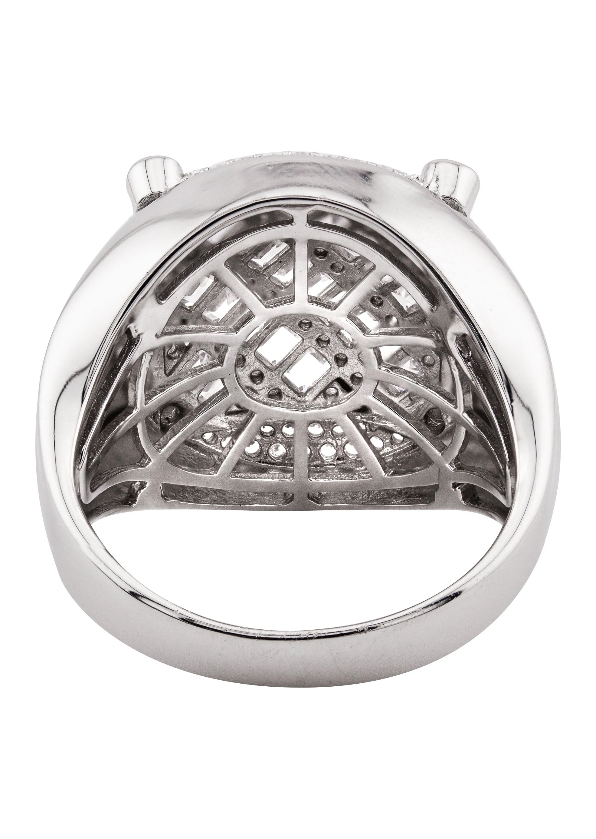 Mens Silver Baguette Pinky Ring | Appx 10.6 Grams - Image 3