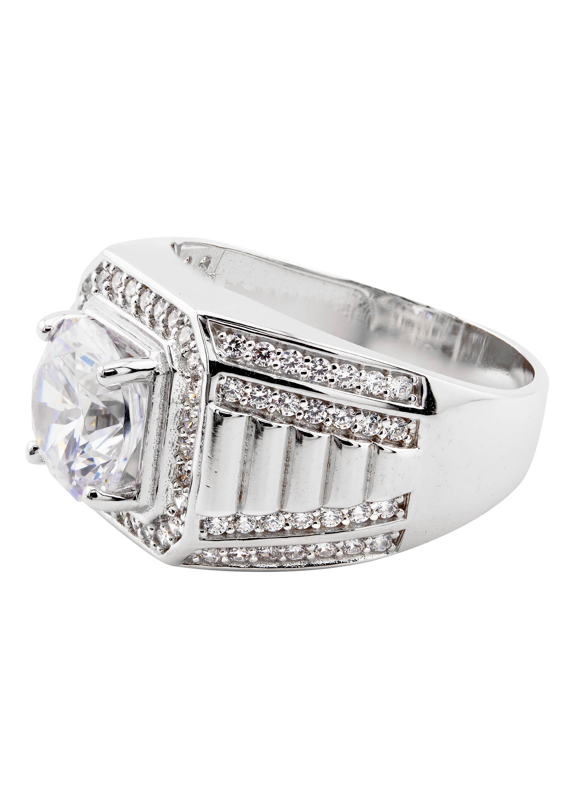Mens Silver CZ Pinky Ring | Appx 10 Grams - Image 2