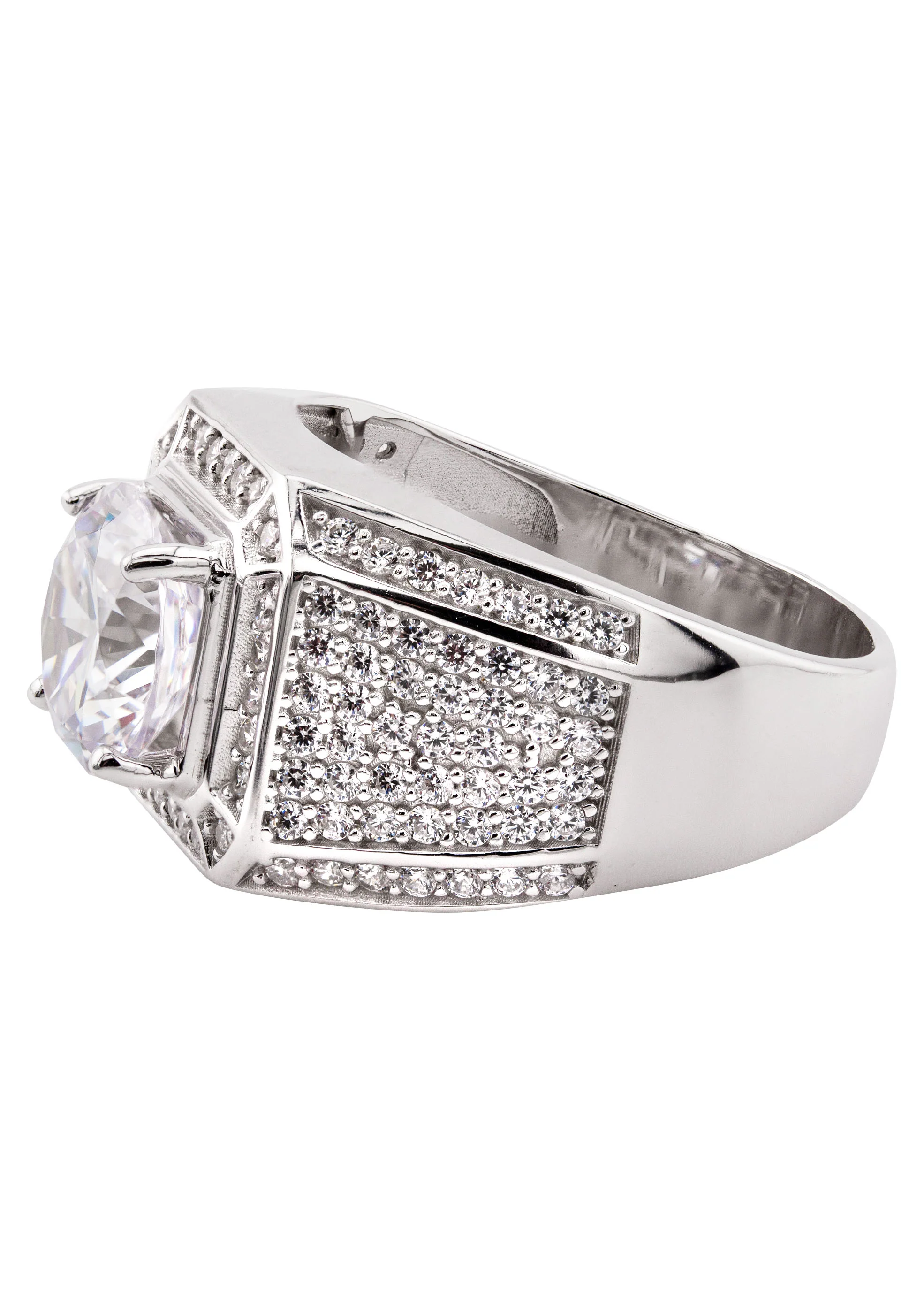 Mens Silver CZ Pinky Ring | Appx 10 Grams - Image 2