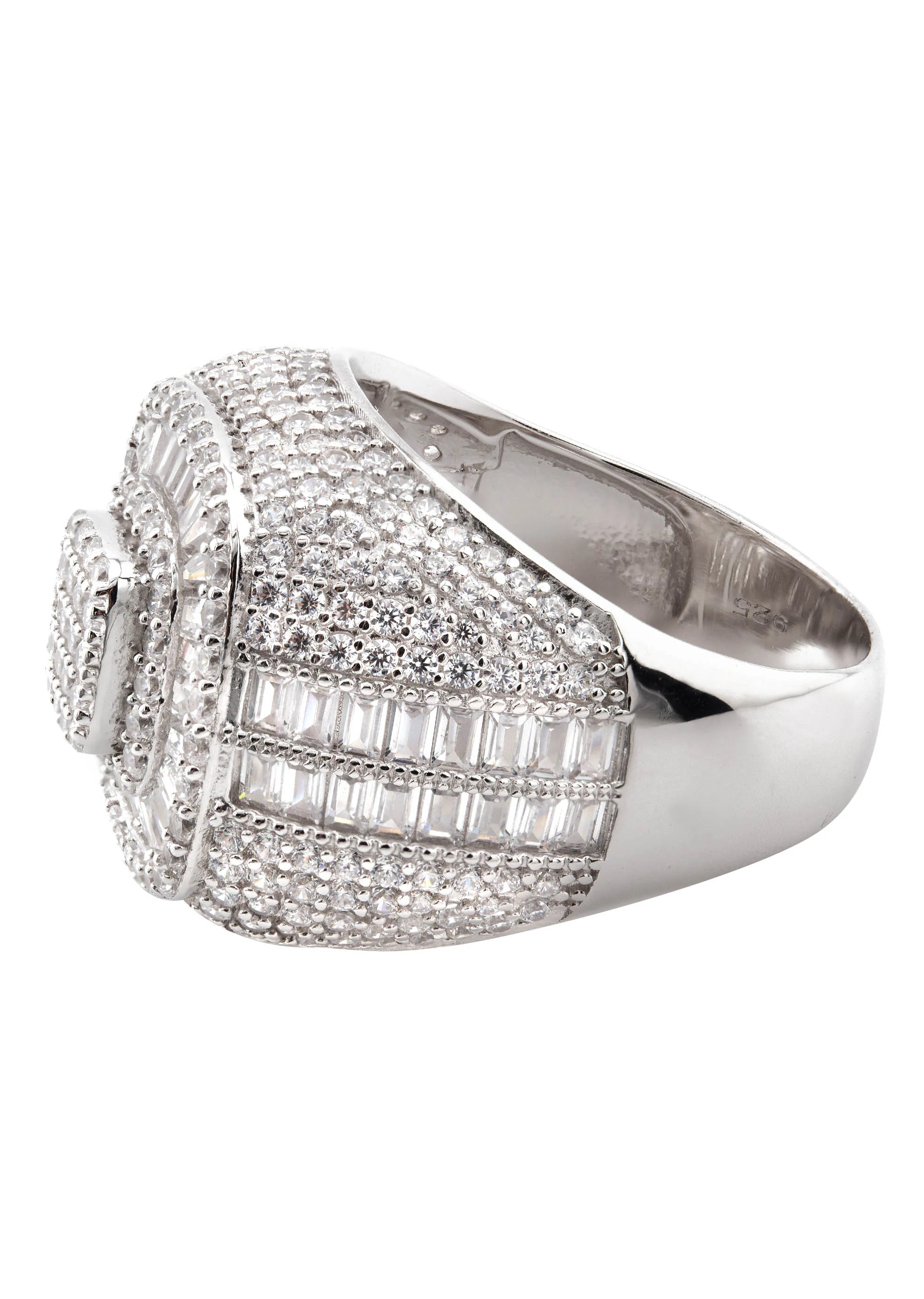 Mens Silver Baguette Ring | Appx 12.6 Grams - Image 2