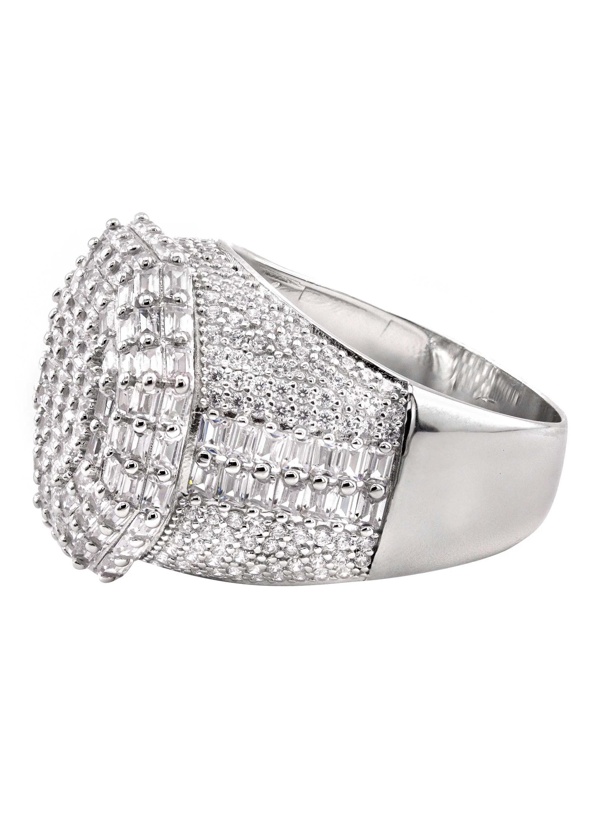 Mens Silver Baguette Signet Ring | Appx 10.6 Grams - Image 2