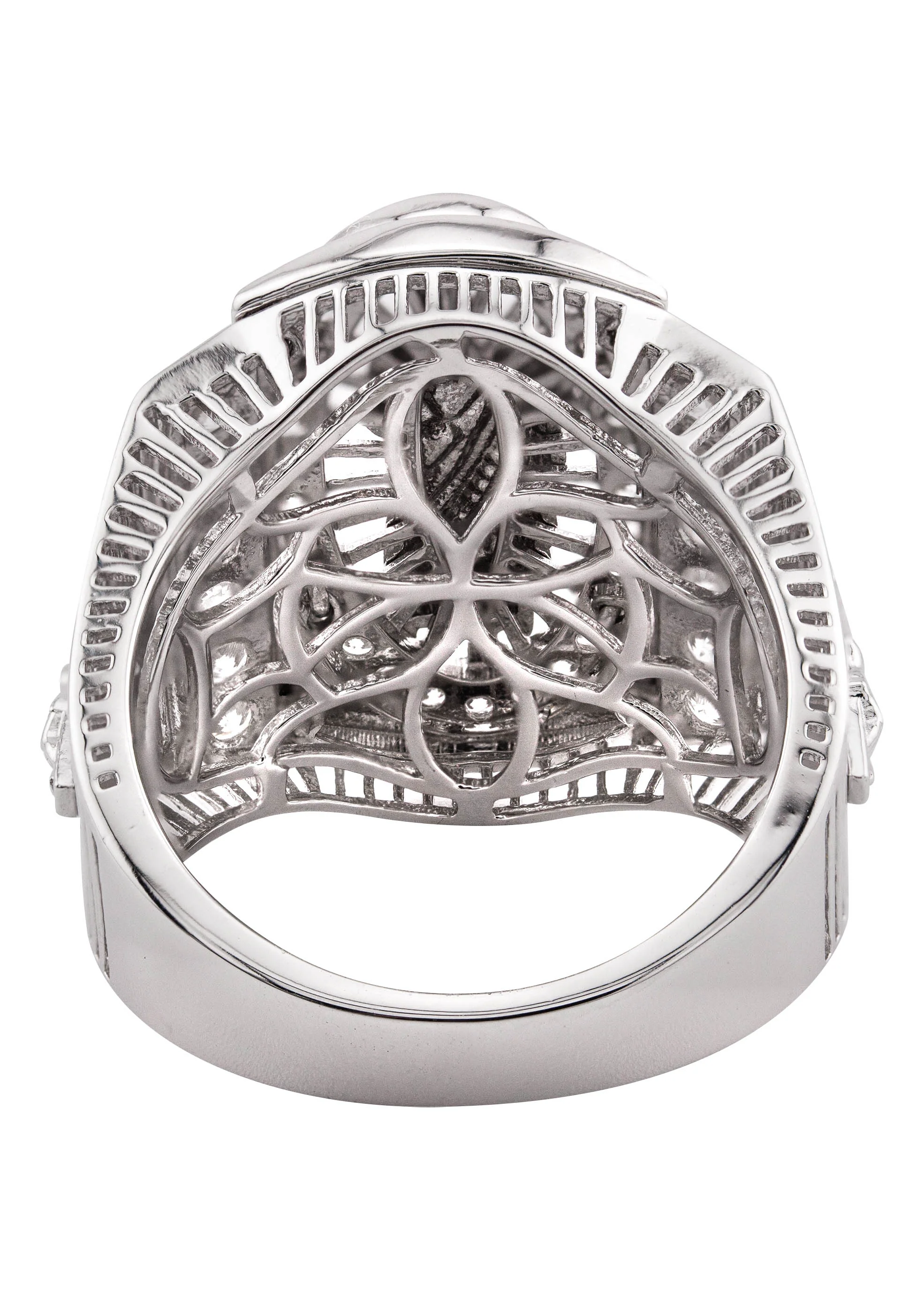 Mens Silver CZ Jesus Ring | Appx 9.3 Grams - Image 3
