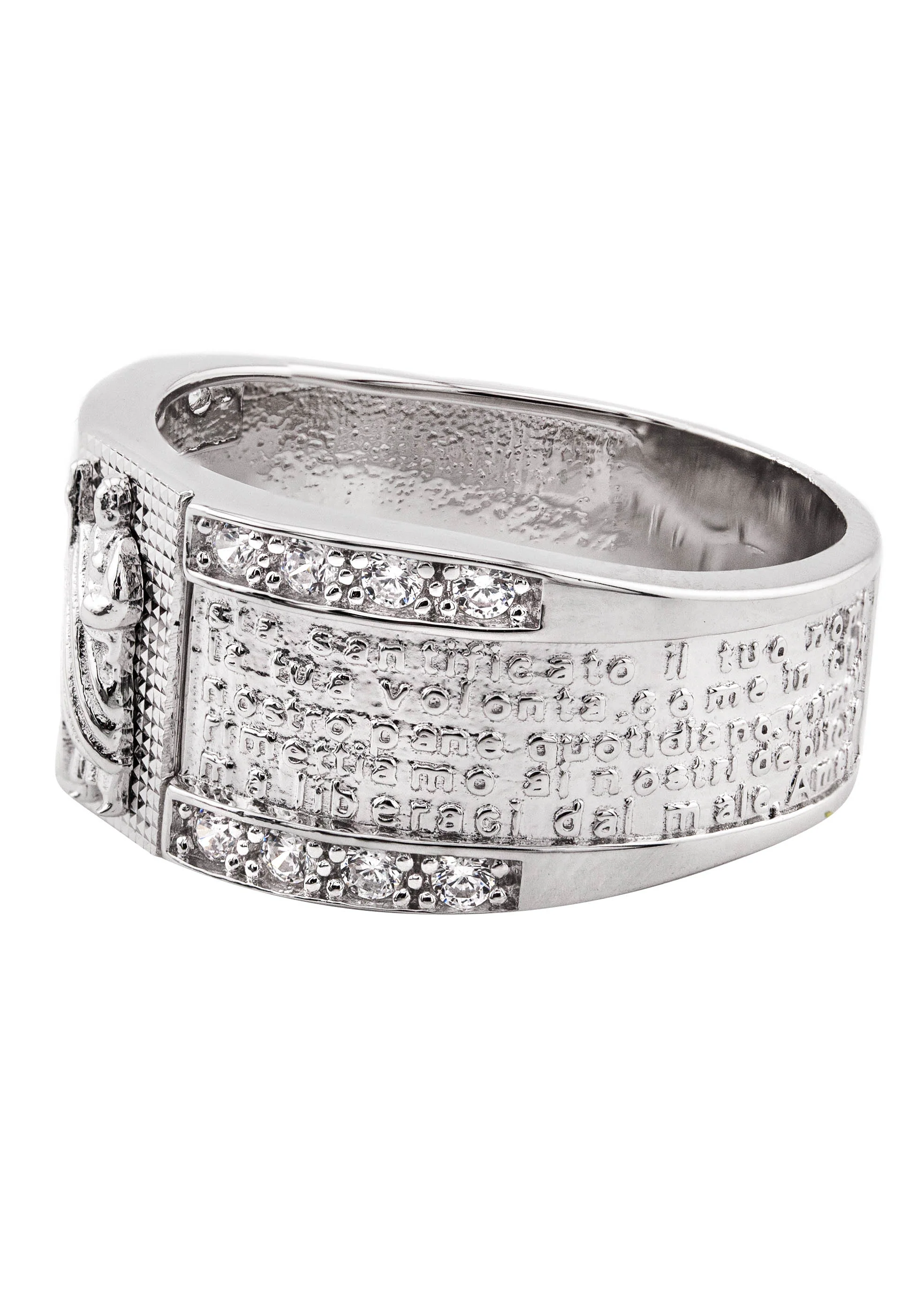 Mens Silver CZ Jesus Ring | Appx 6.7 Grams - Image 2
