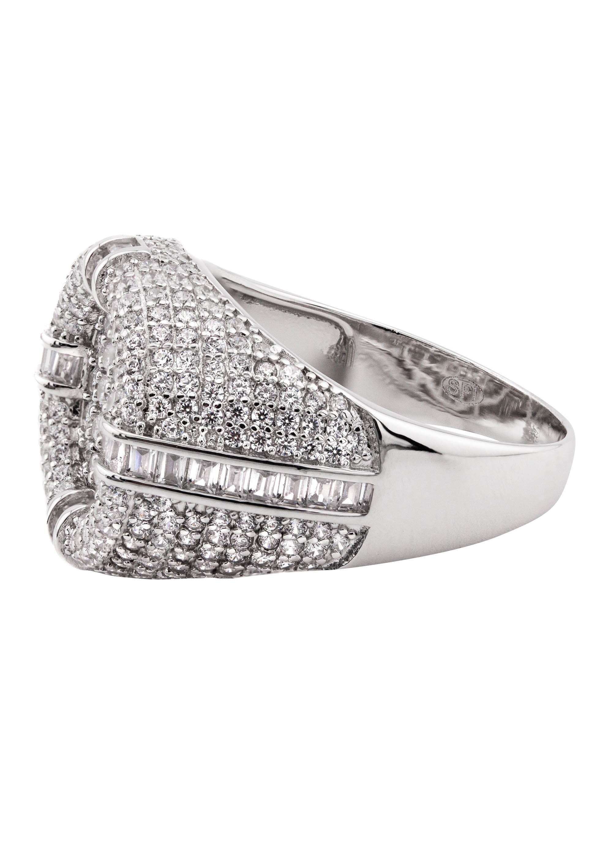 Mens Silver CZ Signet Ring | Appx 8.3 Grams - Image 2