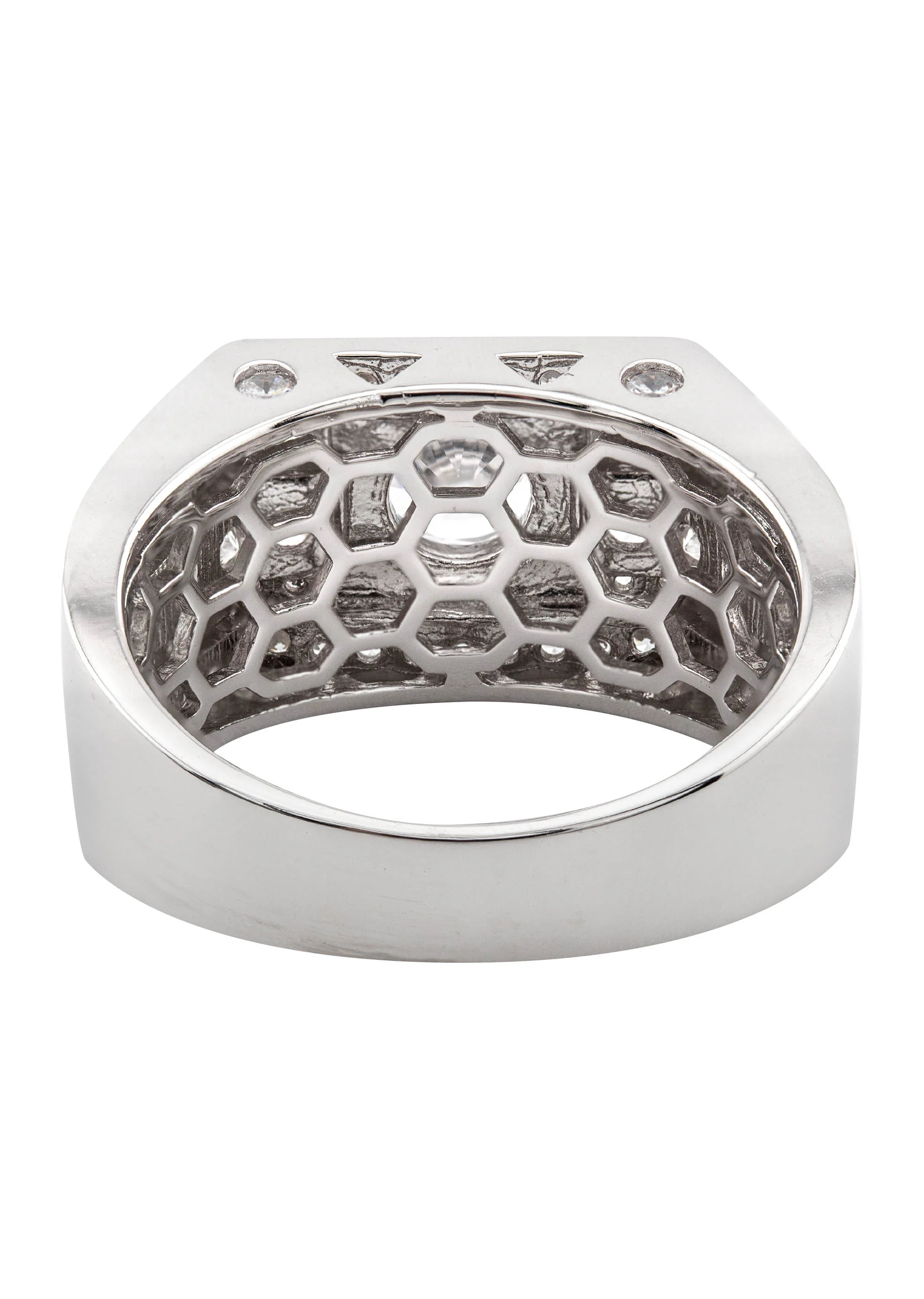 Mens Silver CZ Signet Ring | Appx 9 Grams - Image 3